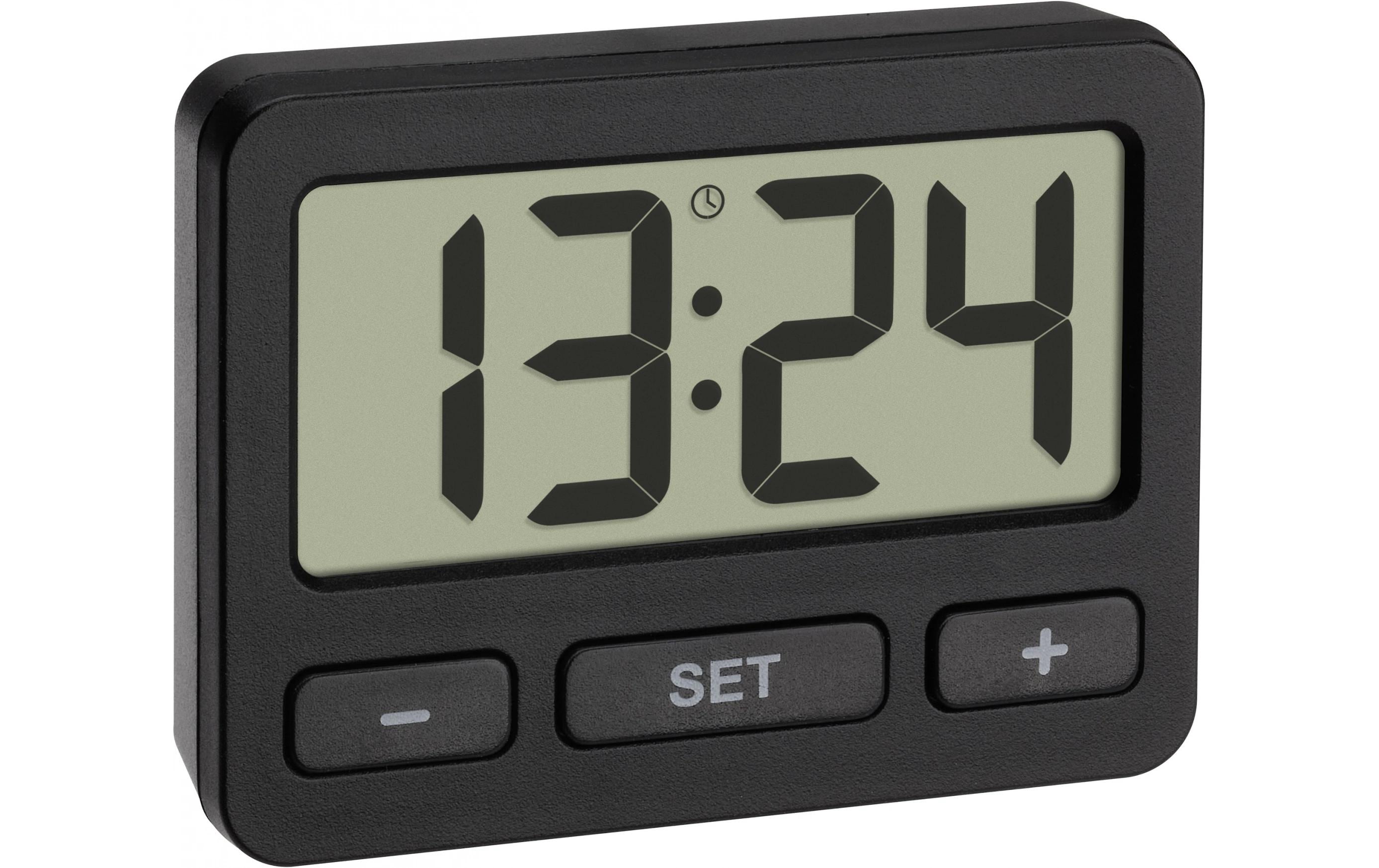 TFA-Dostmann TFA Dostmann Tischuhr – Digital, Funk, 2,8 × 4 × 5,5 cm, Schwarz, Kunststoff