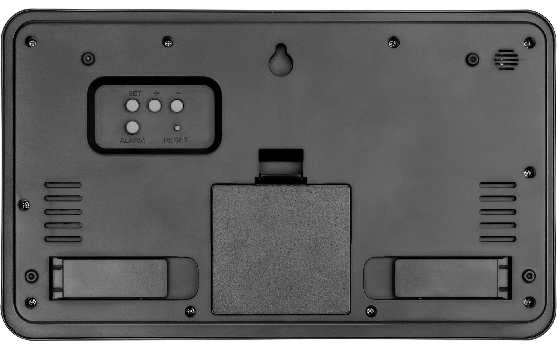 TFA-Dostmann TFA Dostmann Wanduhr Digital – Funk – 9,7 × 15 × 25,4 cm, Schwarz, Kunststoff, Kalender