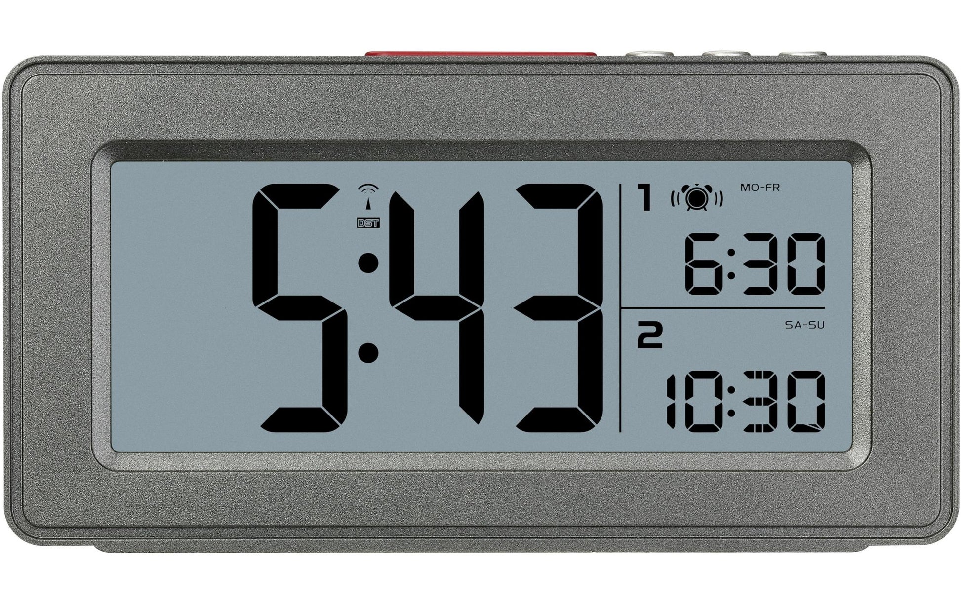 TFA-Dostmann TFA Dostmann Digitalwecker – Funk, Timer, Wochentag, 2,6 × 6,4 × 12,4 cm, Grau, Kunststoff