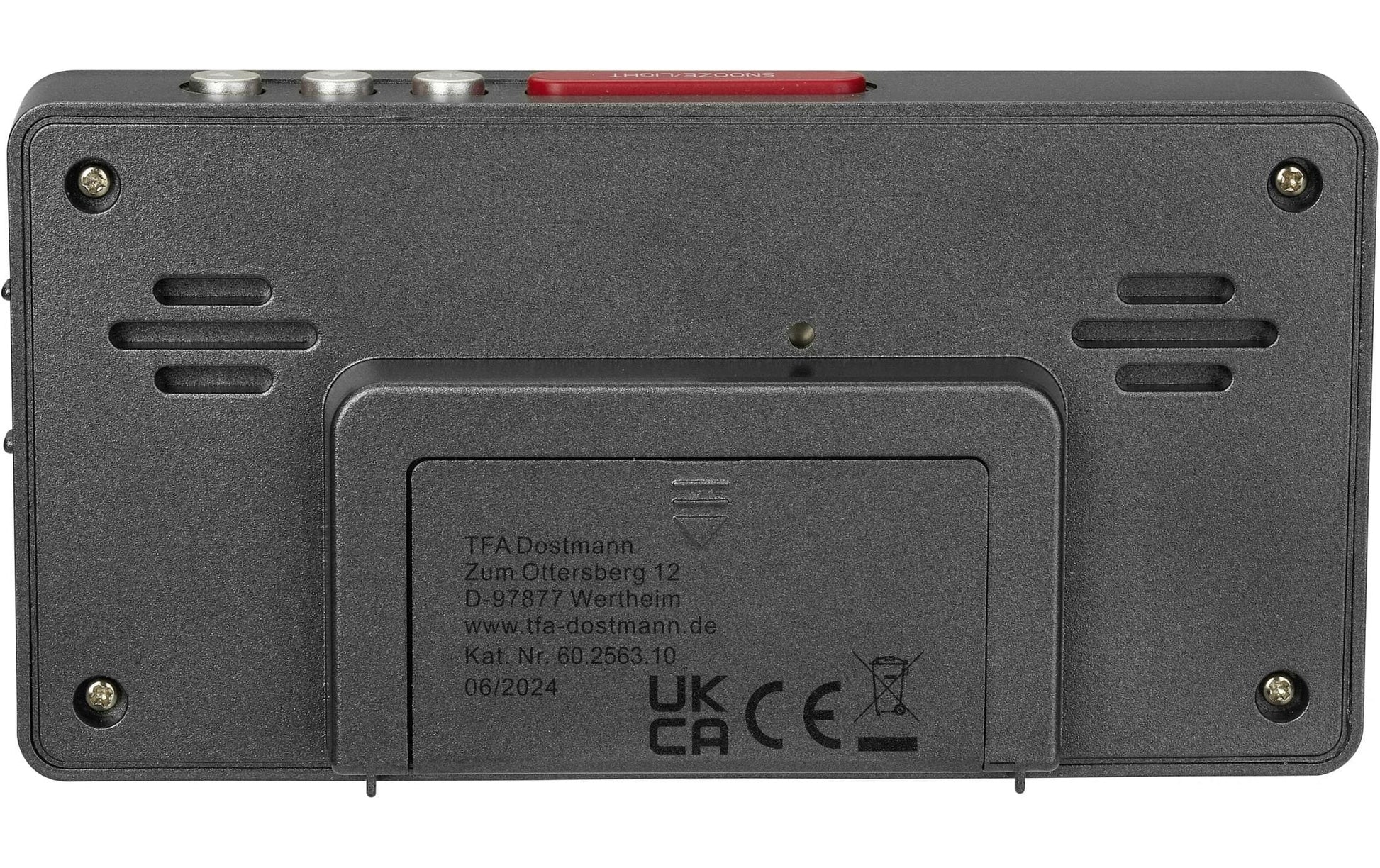 TFA-Dostmann TFA Dostmann Digitalwecker – Funk, Timer, Wochentag, 2,6 × 6,4 × 12,4 cm, Grau, Kunststoff