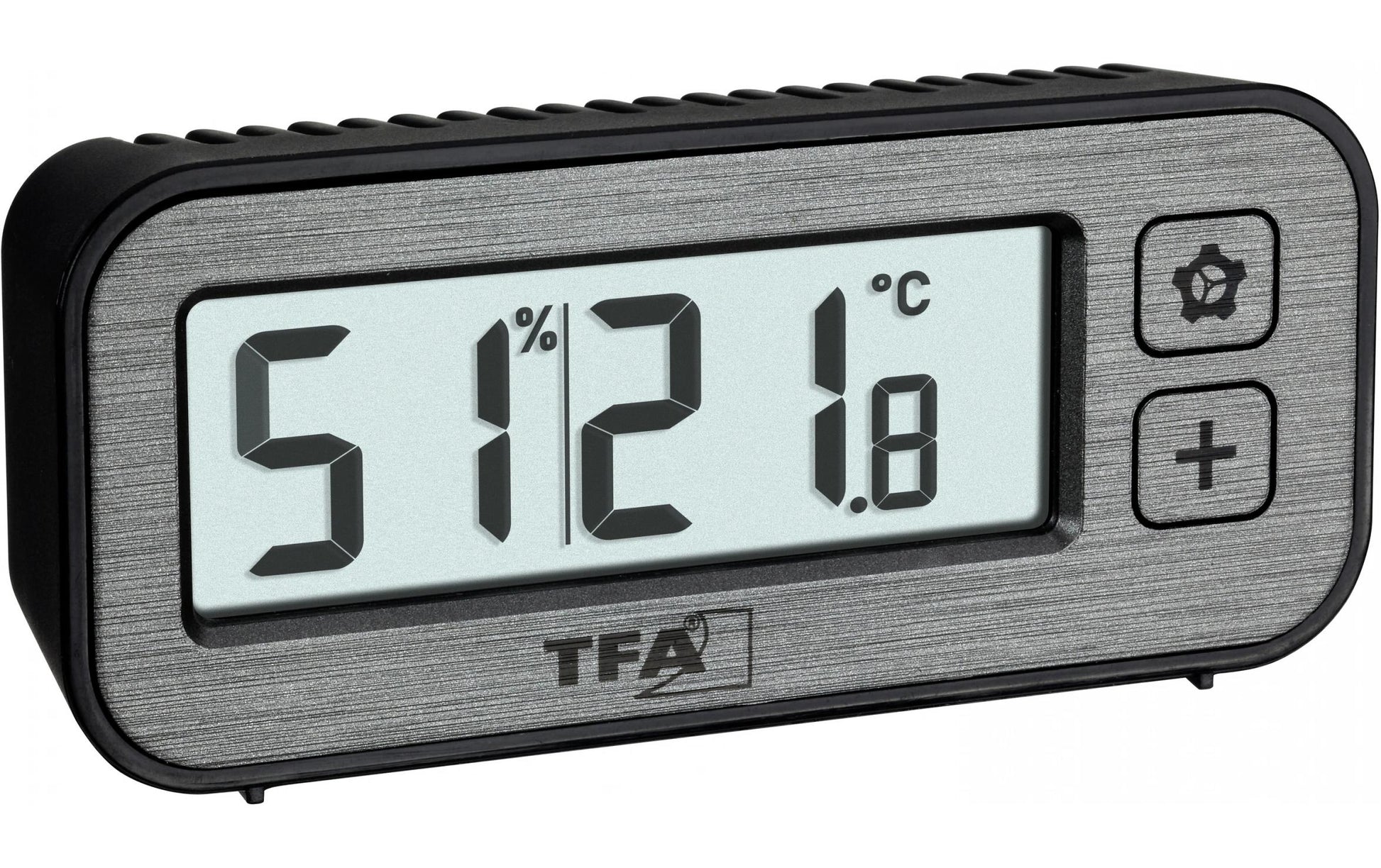 TFA-Dostmann TFA Dostmann Digitalwecker – Hygrometer, 2,5 × 3,8 × 8,4 cm, grau