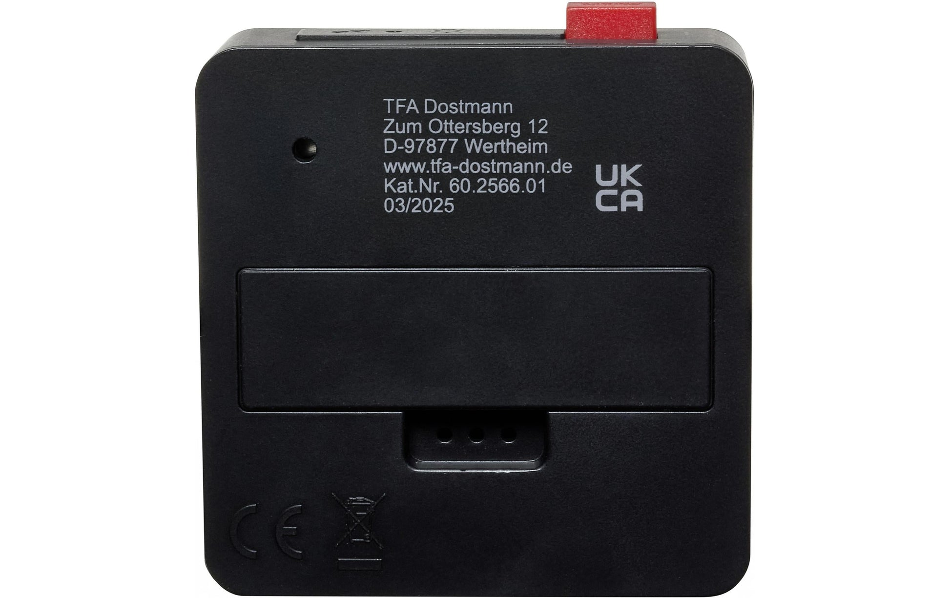 TFA-Dostmann TFA Dostmann Digitalwecker – Funk, Schlummerfunktion, Thermometer, 2,2 × 6,4 × 6,1 cm, Schwarz, Kunststoff