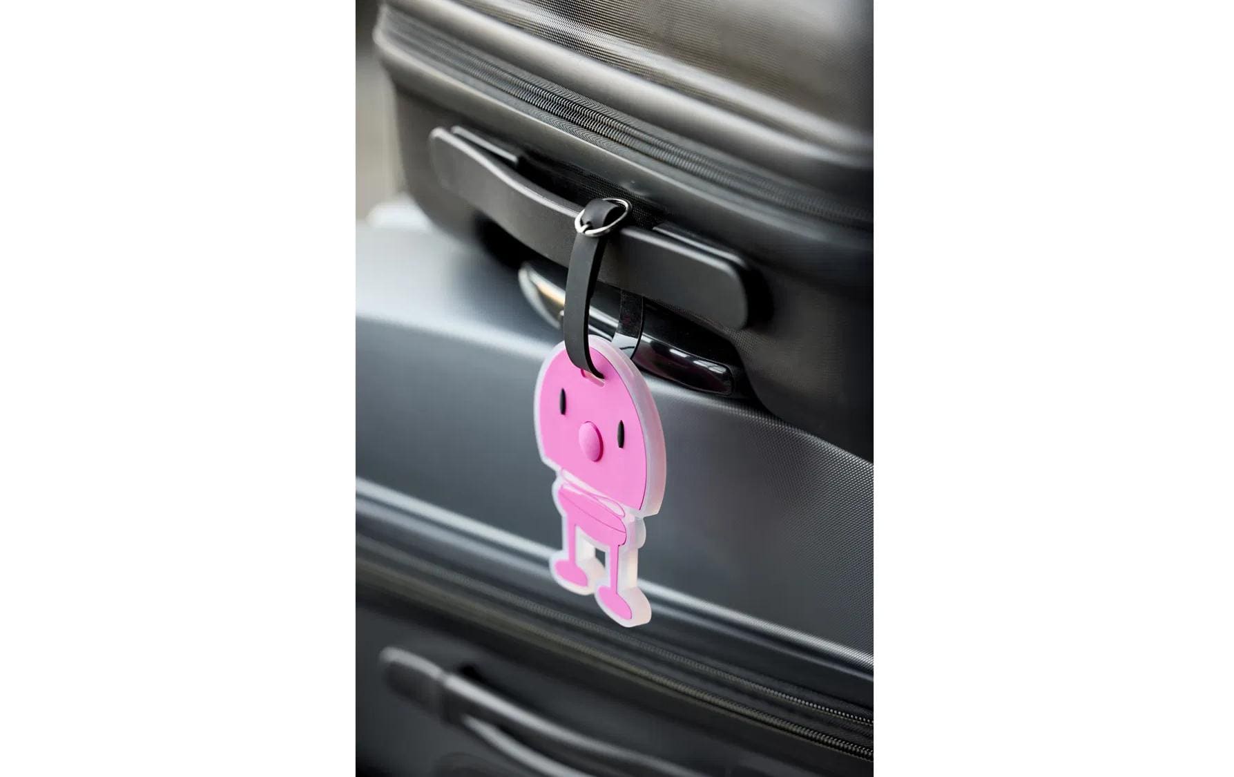 Hoptimist Gepäckanhänger – 80 × 105 mm – Pink – Silikon – 1 Stk.