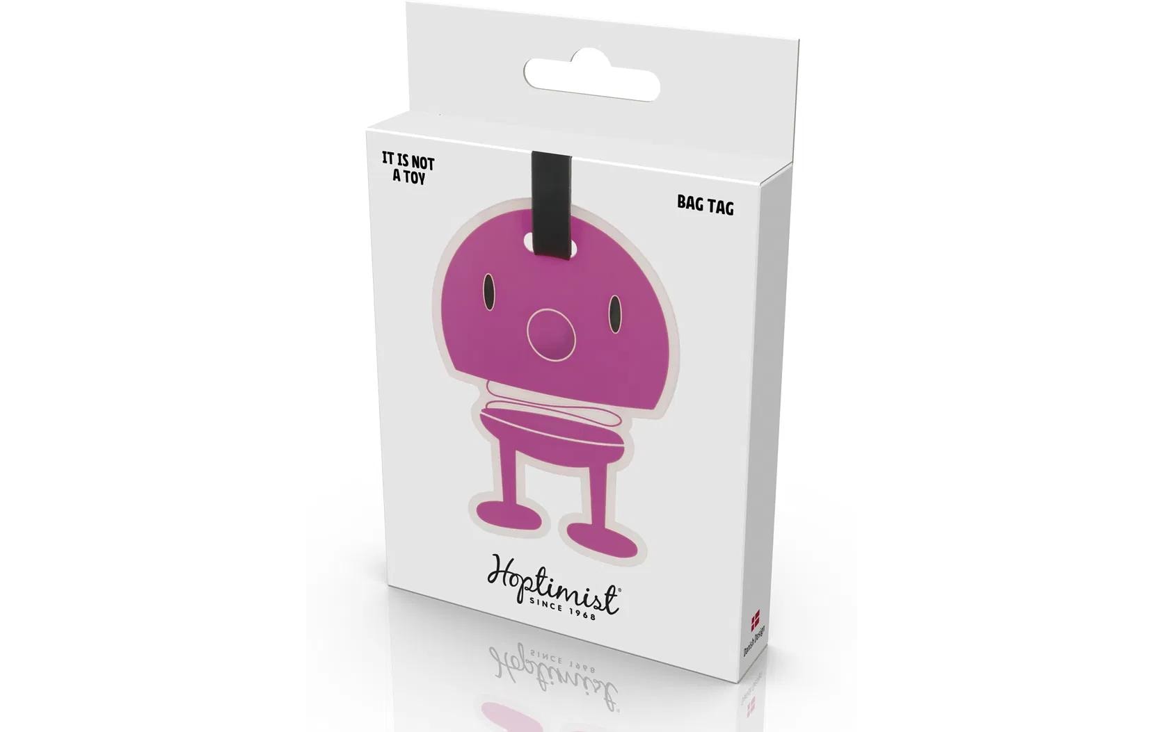 Hoptimist Gepäckanhänger – 80 × 105 mm – Pink – Silikon – 1 Stk.