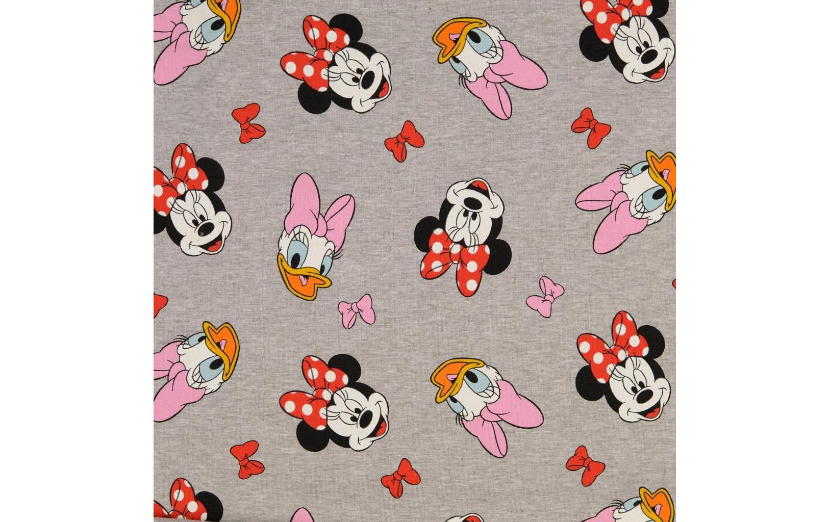 Stoffe Dekostoff, French Terry, Elasthan, Minnie Mouse, Mehrfarbig, 150 × 100 cm