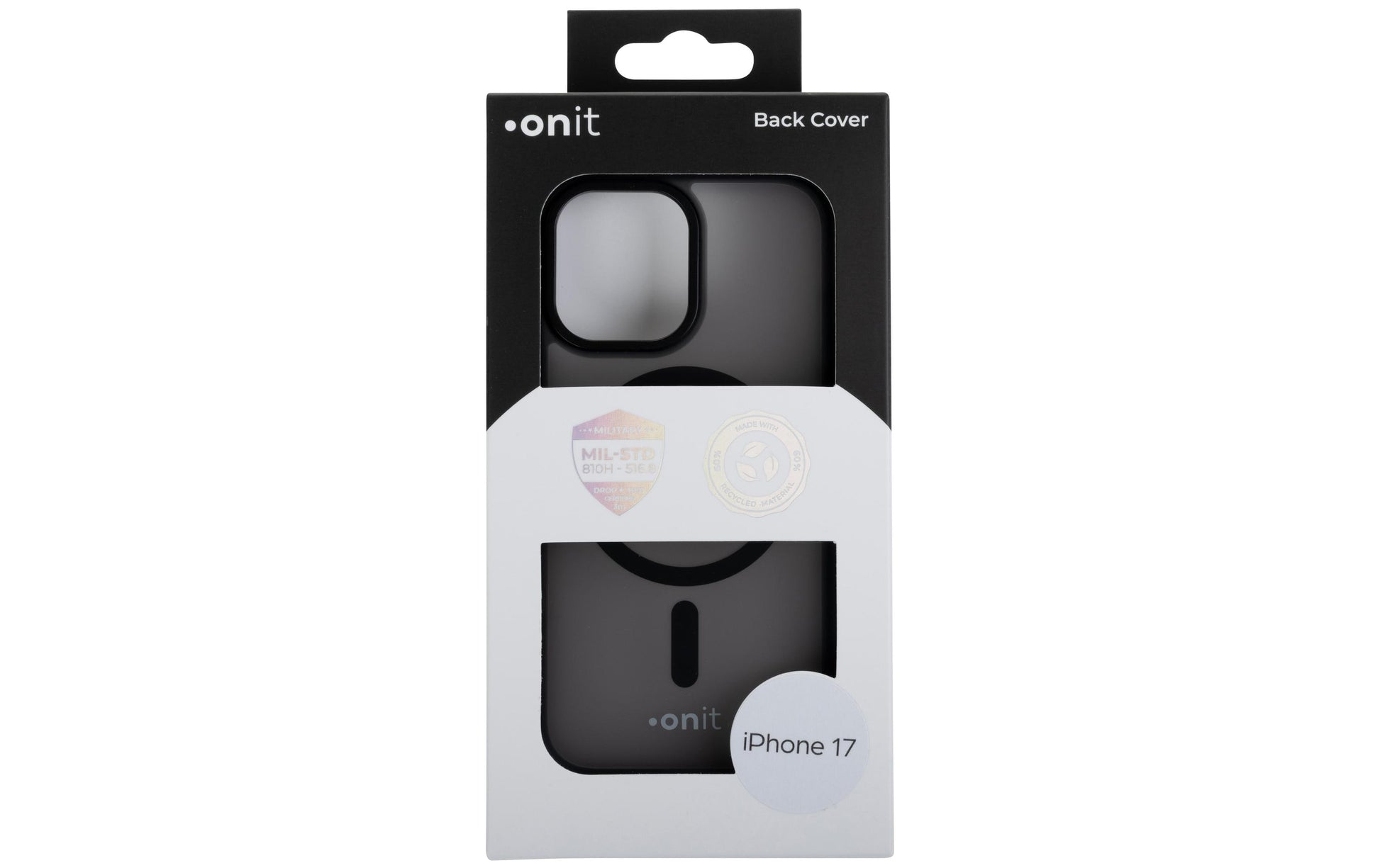 Onit Mill.Std. Backcover – für Apple iPhone 17, MagSafe, TPU, Schwarz matt, bis 3 m Sturzsicher