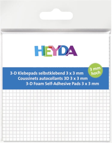 HEYDA Klebepads 3D – 3 × 3 mm, 961 Stück, Weiss