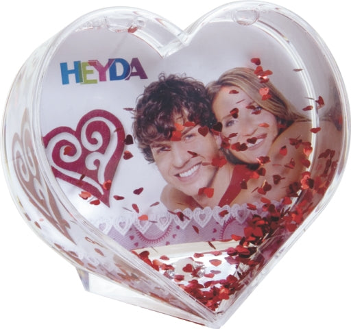 HEYDA Schneekugel Herz – 10 cm, transparent