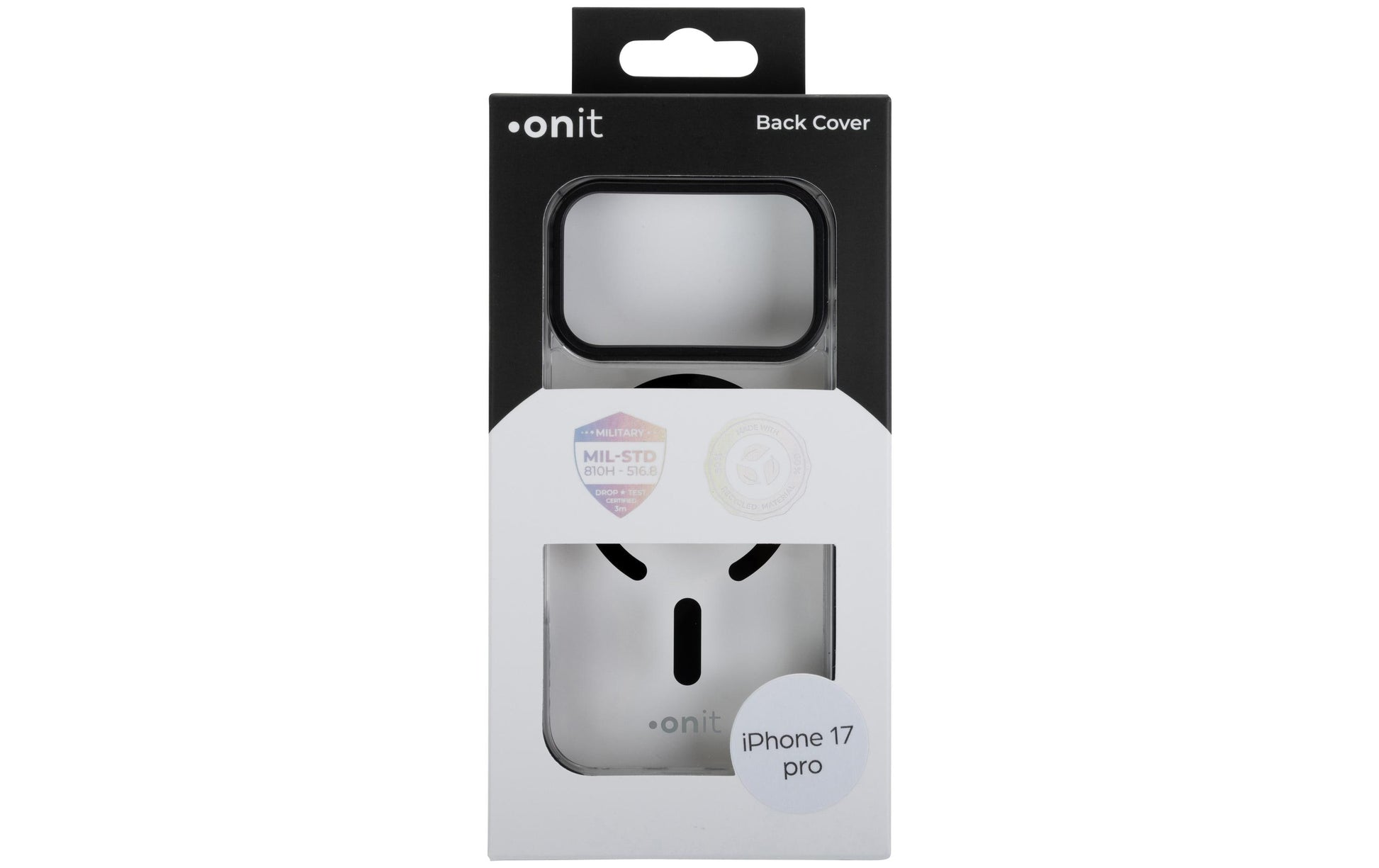 Onit Backcover – für Apple iPhone 17 Pro – MagSafe, TPU, Schwarz, bis 3 m Sturzschutz