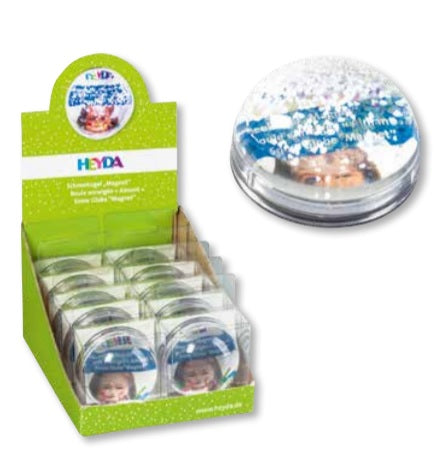Heyda Schneekugel – 5 cm – Acryl, transparent, mit Magnet