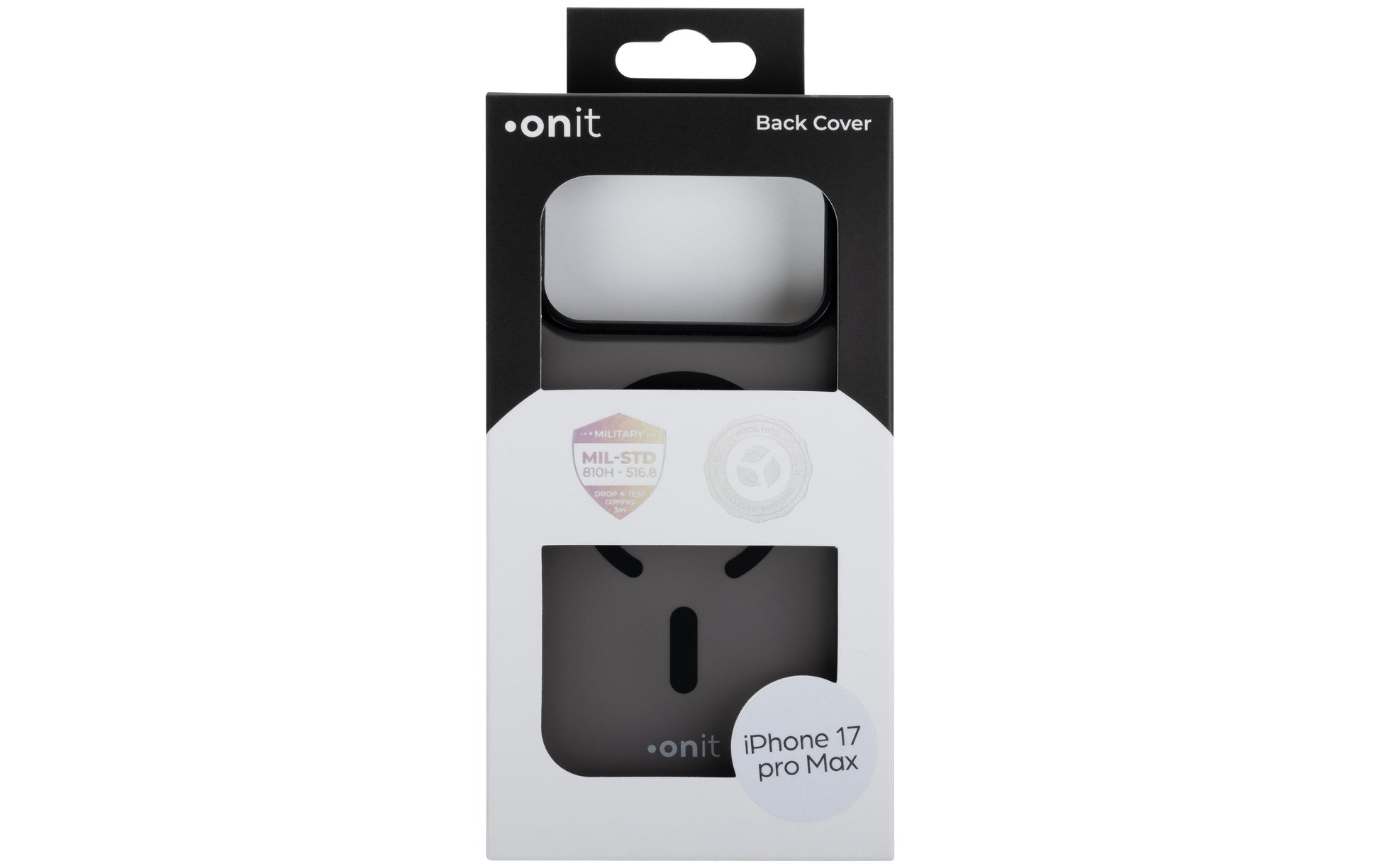 Onit Mill.Std. Backcover – für Apple iPhone 17 Pro Max, MagSafe, TPU, Schwarz matt, bis 3 m Sturzsicher