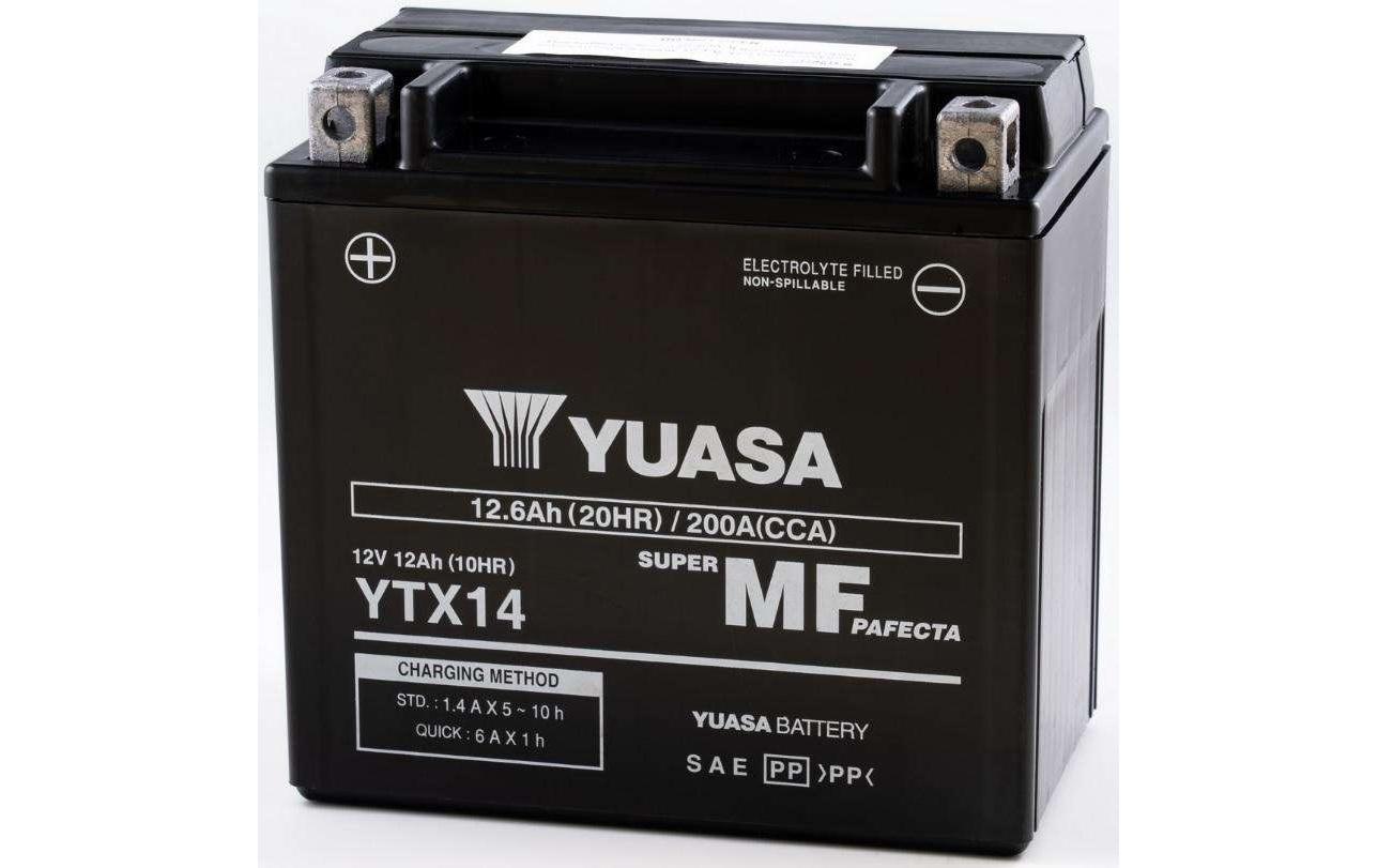 Yuasa Motorradbatterie YTX14, Blei (Pb), 12 V, 151,2 Wh