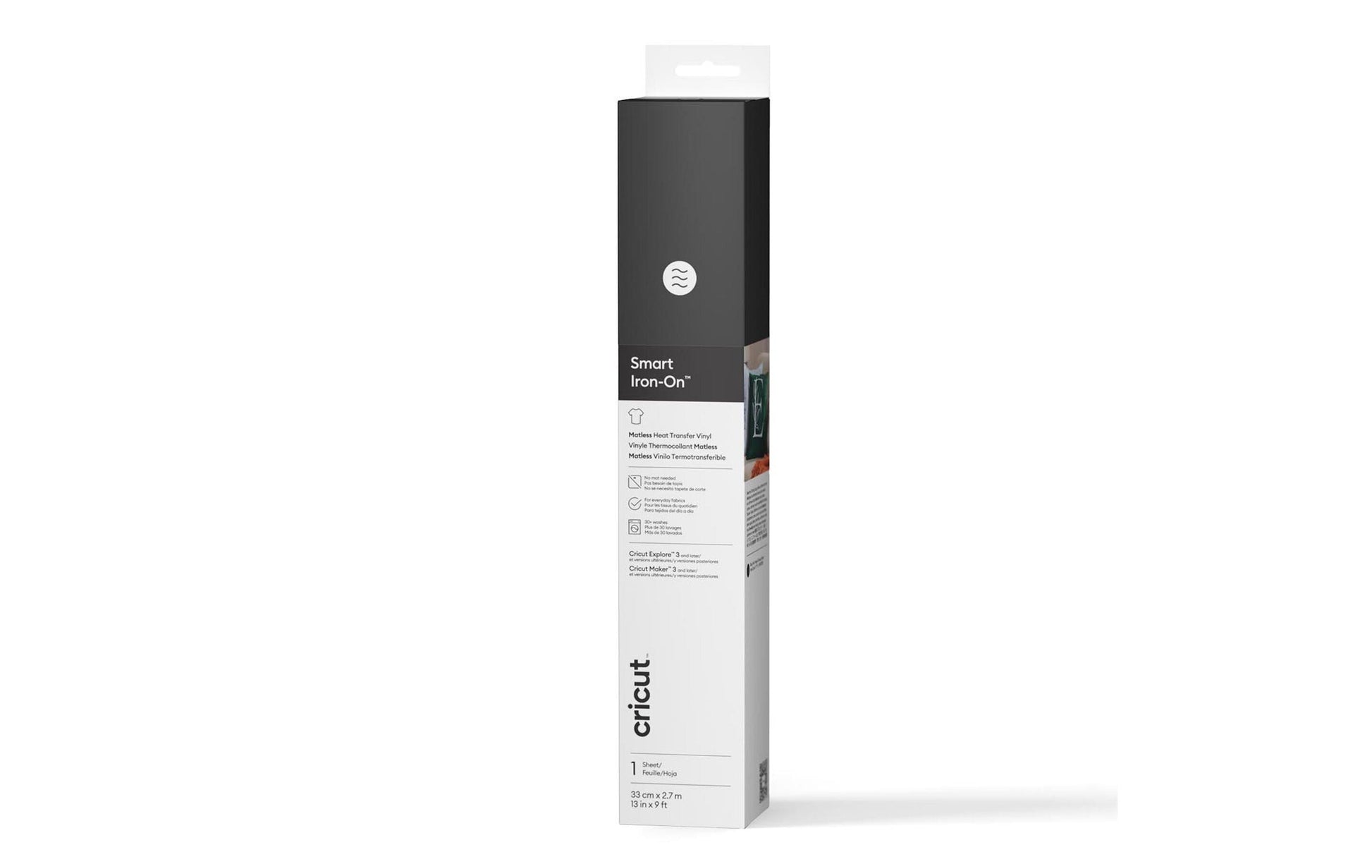 Cricut Aufbügelfolie Flex – Schwarz – 330 × 2700 mm – für Cricut Maker, Explore & Venture (u. a.)