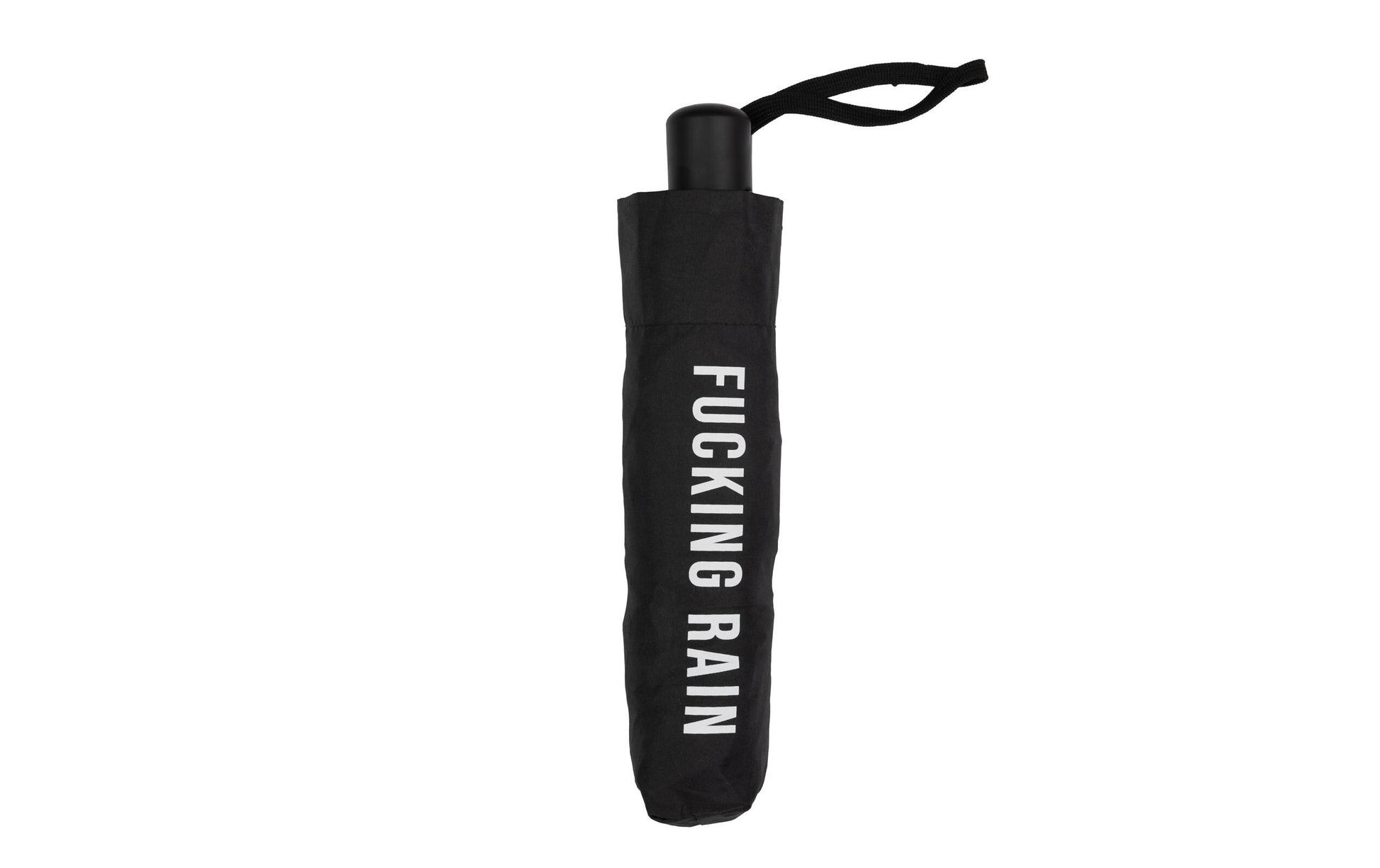 Trendform Taschenschirm Fucking Rain – Ø 6 cm, L 20 cm – schwarz