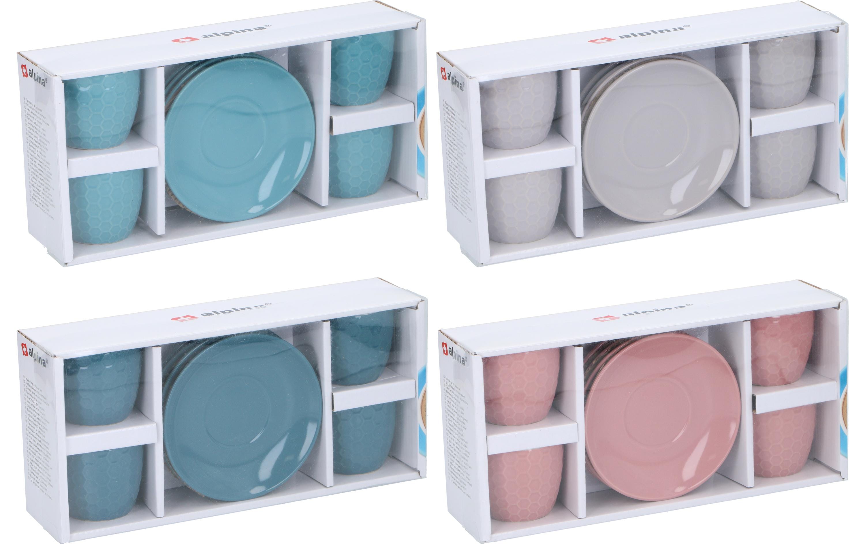 Alpina Espresso-Set – 8-teiliges Set, 90 ml, Keramik, mehrfarbig