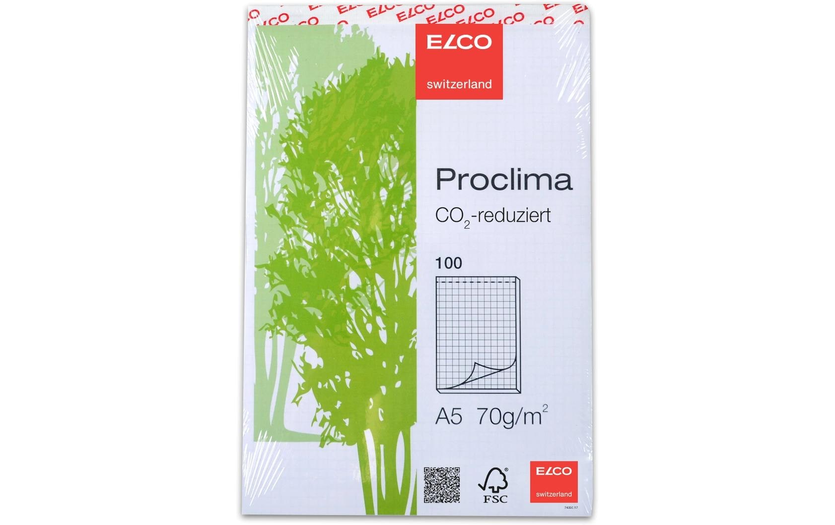 Elco Notizblock – A5 – kariert 4 mm – 100 Blatt – 70 g/m², perforiert, weiss, FSC