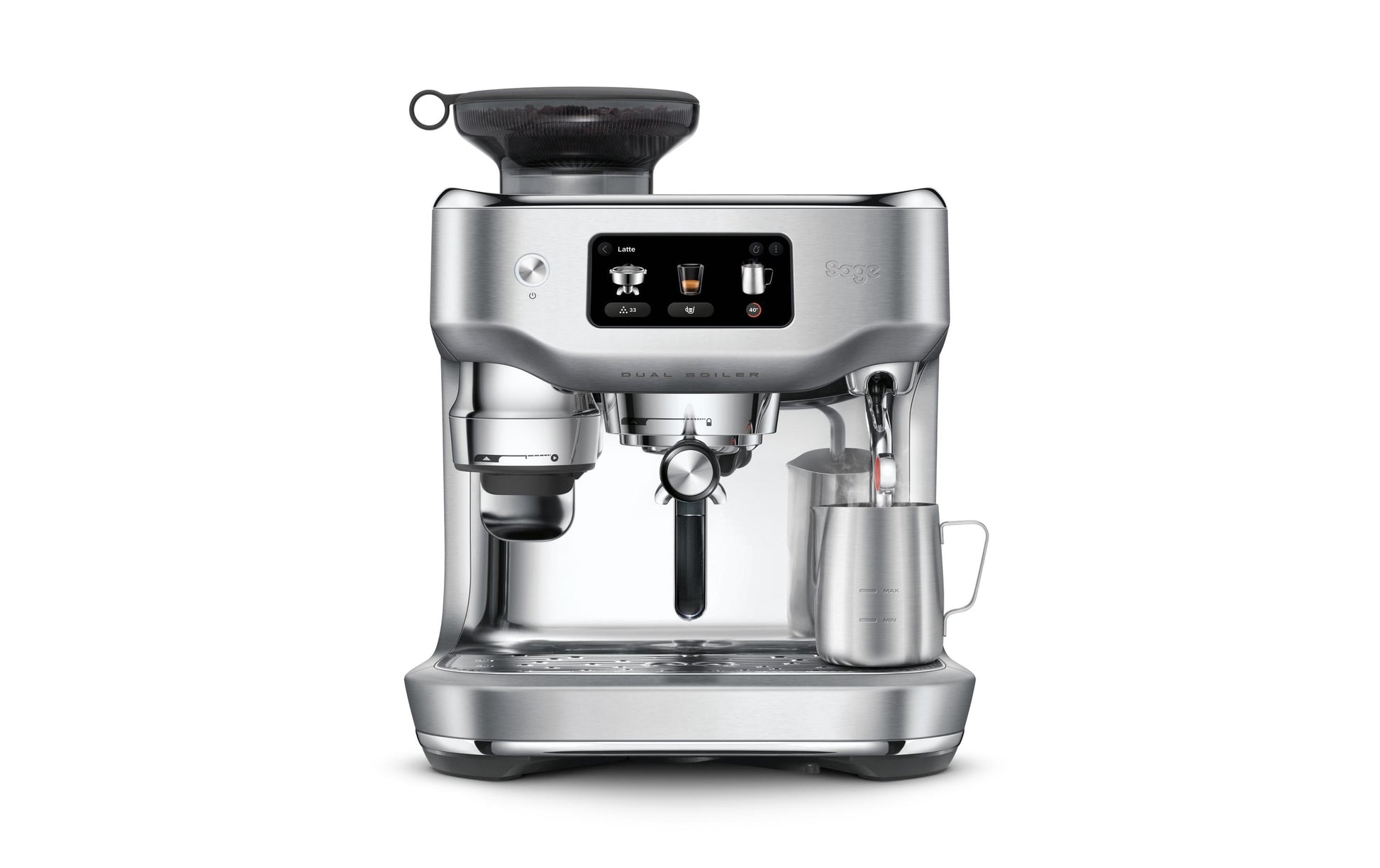 Sage Software Sage Oracle Dual Boiler Espressomaschine (Siebträger) – 9 bar, 2,3 l, Milchschaumdüse, 37,4 × 45,5 × 38,7 cm