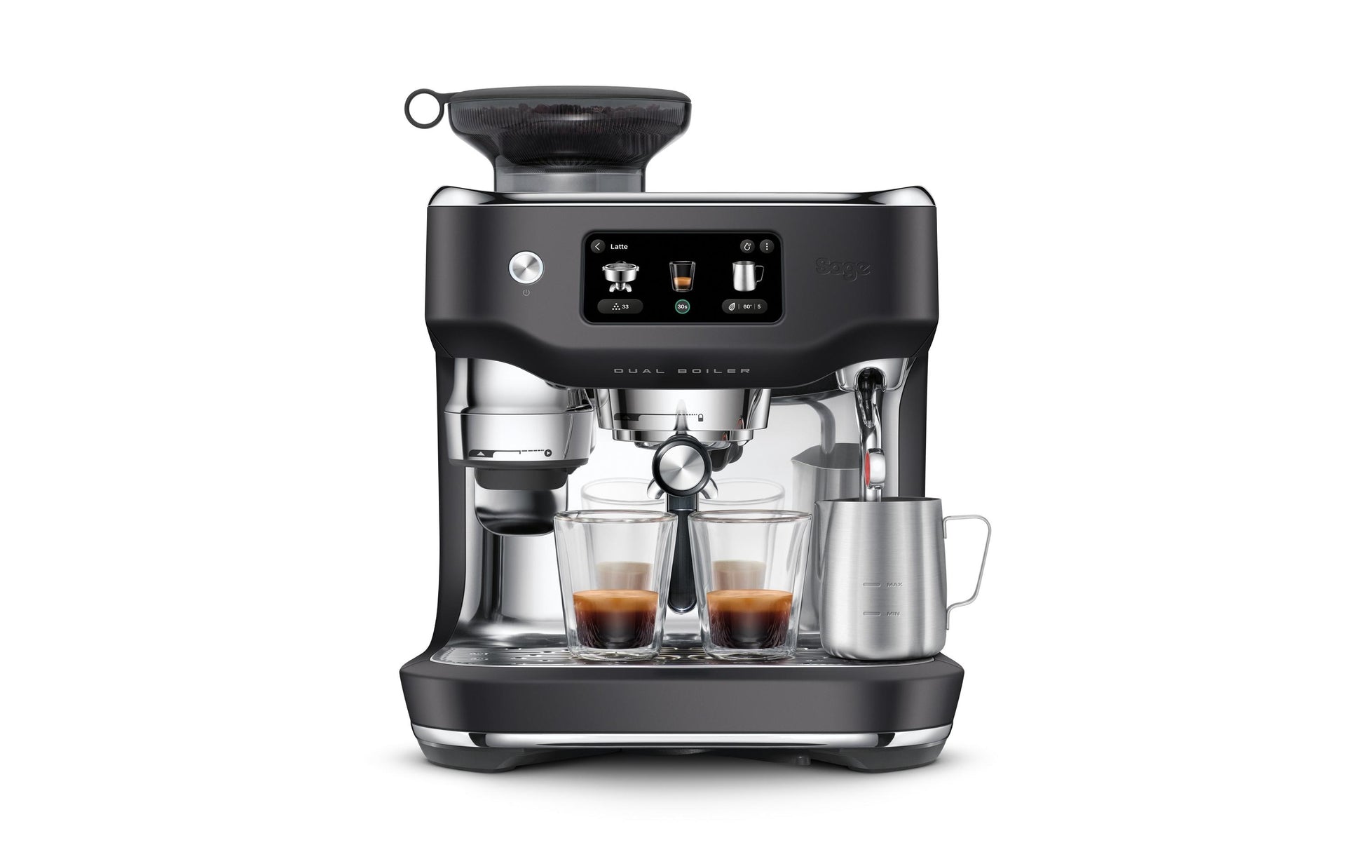 Sage Software Sage Oracle Dual Boiler BF Espressomaschine (Siebträger) – 9 bar, 2,3 l, Milchschaumdüse, schwarz