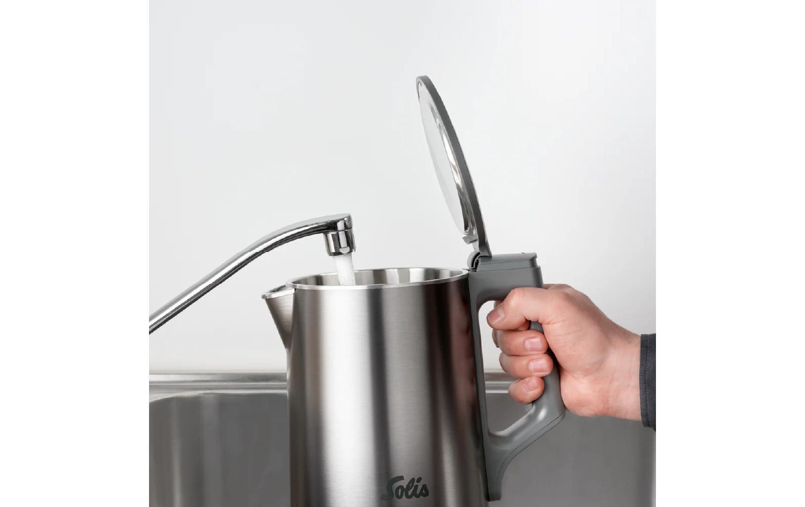 Solis Kettle 5520 – Wasserkocher 1,7 l, 1800 W, Edelstahl, Silber