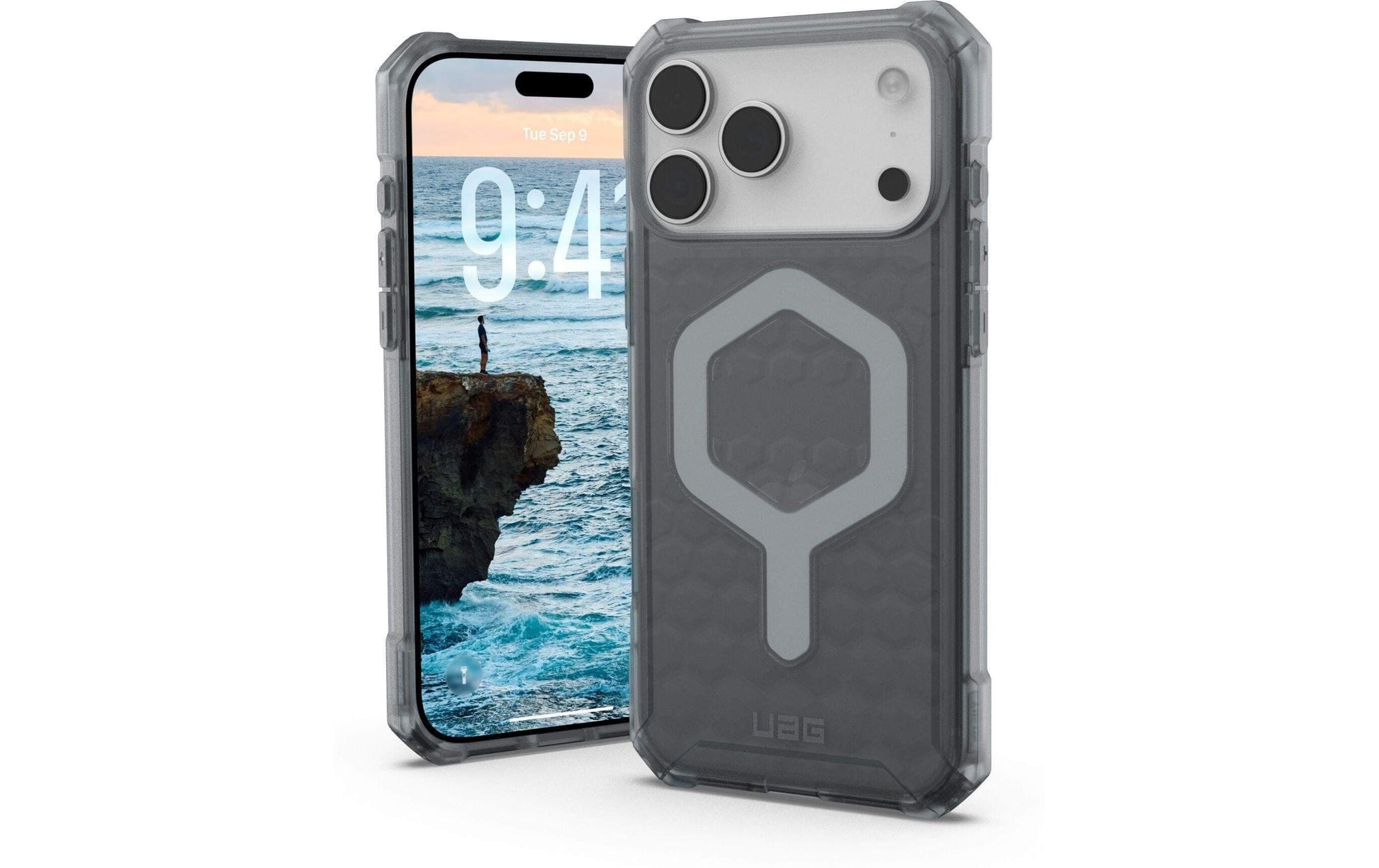 Urban Armor Gear Backcover Essential Armor MS – für Apple iPhone 17 Pro Max – grau – TPU, MagSafe-kompatibel