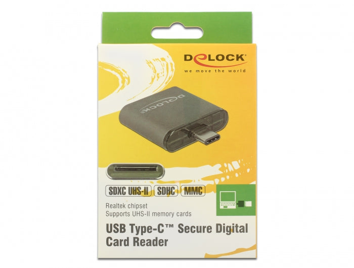 DeLOCK 91498 – Kartenleser – USB 3.2 Gen 1 (Type-C), Schwarz, für Windows, Mac & Android