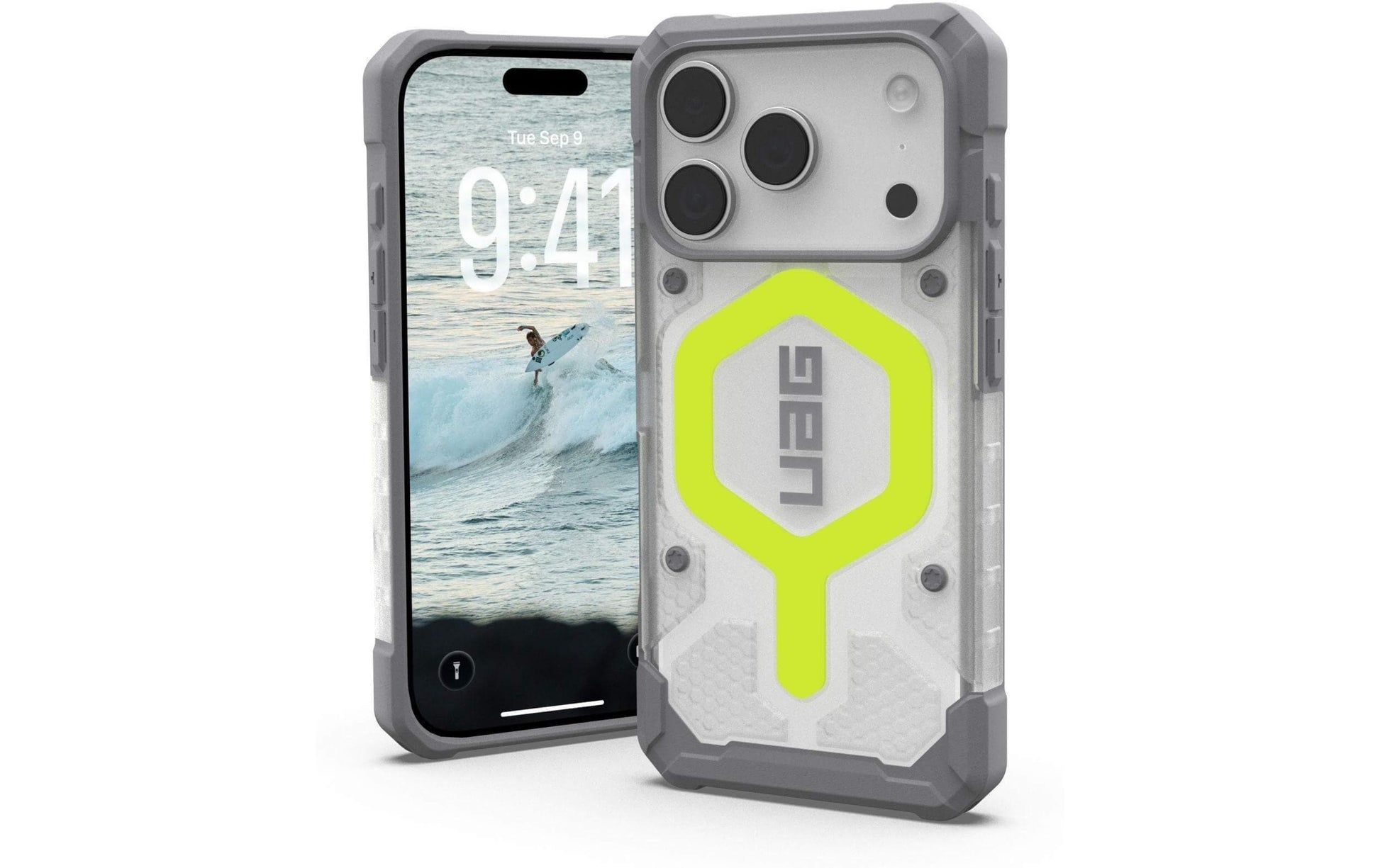 Urban Armor Gear UAG – Backcover – für Apple iPhone 17 Pro – transparent/neongelb – TPU, MagSafe-kompatibel