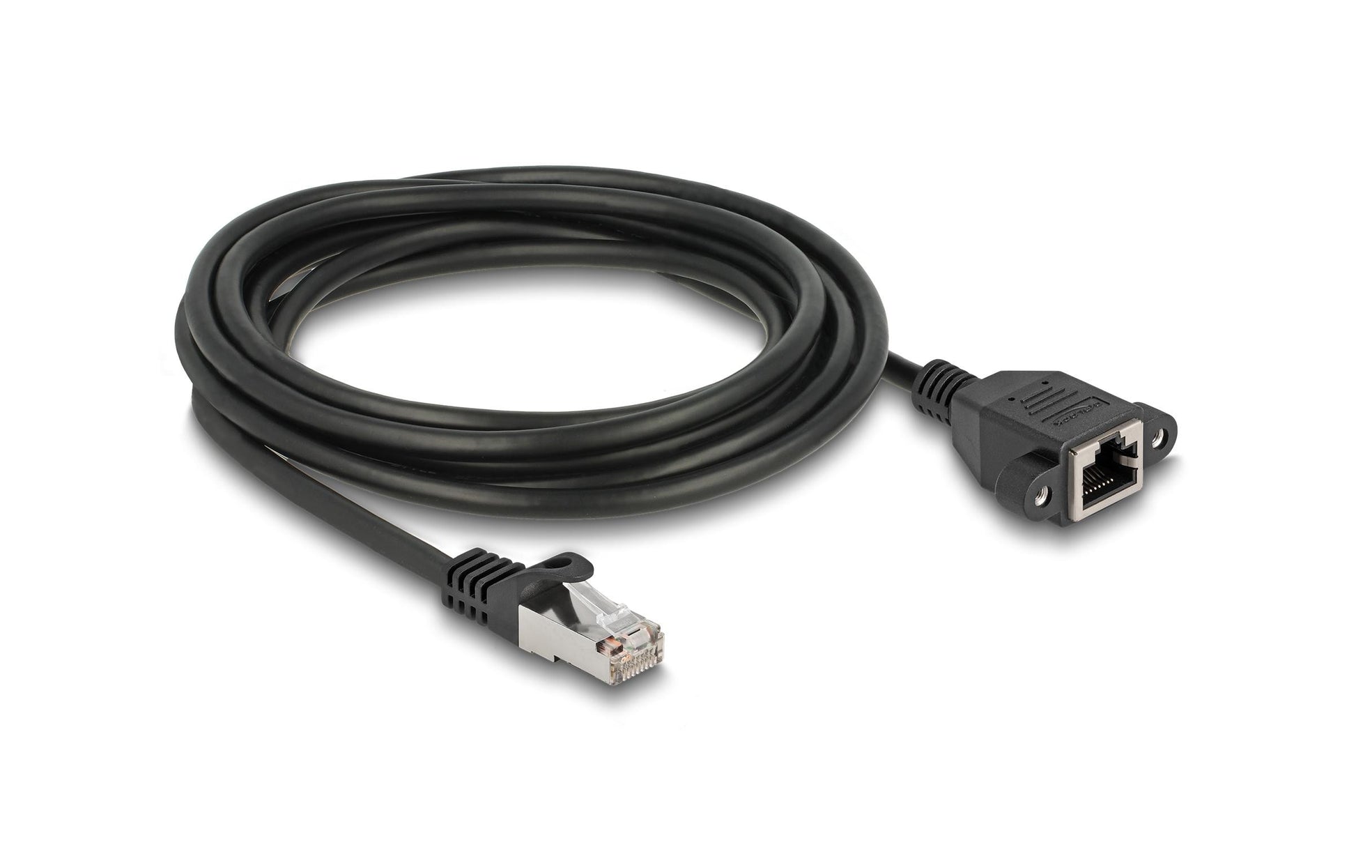 DeLOCK Patchkabel – Cat 6A, S/FTP, 2 m, Schwarz, RJ-45