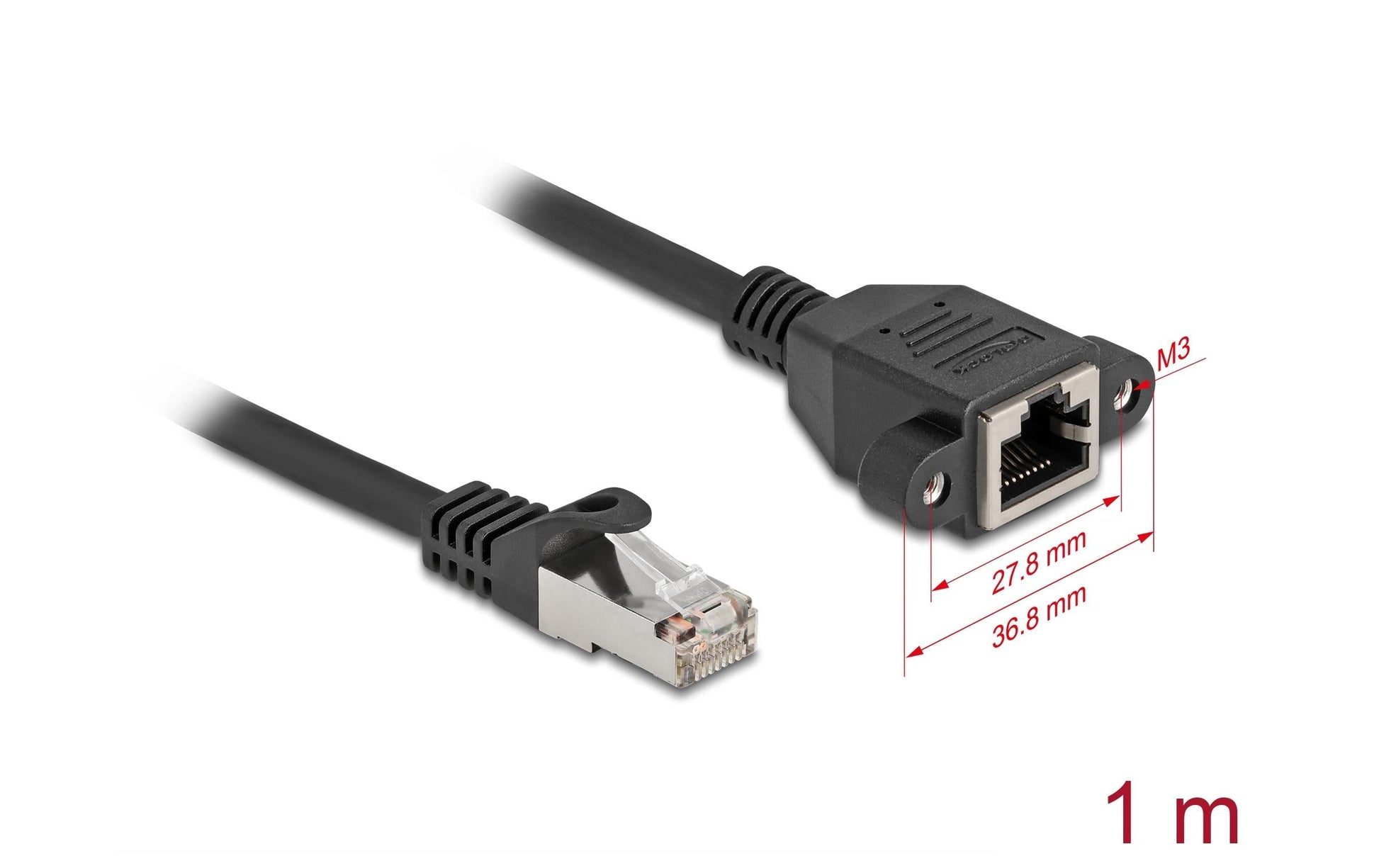 DeLOCK 90775 Patchkabel – Cat 6A S/FTP, 1 m, Schwarz, RJ‑45