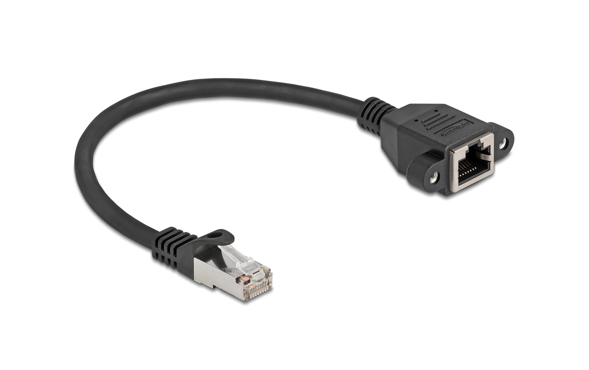 DeLOCK 90773 Patchkabel – Cat 6A S/FTP, 0,25 m, Schwarz, RJ‑45