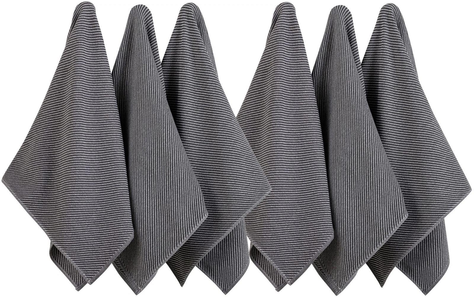 Hermia Geschirrtuch – Anthrazit – 43 × 76 cm – Baumwolle, Polyester – 6er-Set