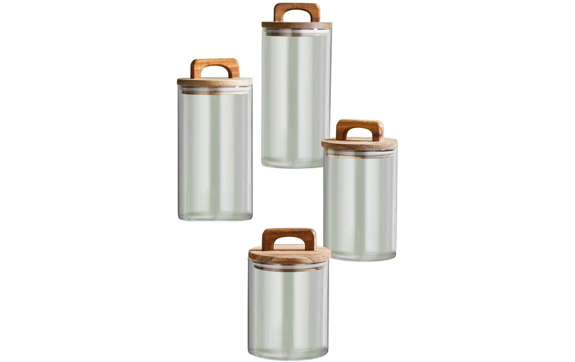 Hermia Vorratsglas – 4er Set, 1,5 l, Glas, Transparent, mit Deckel