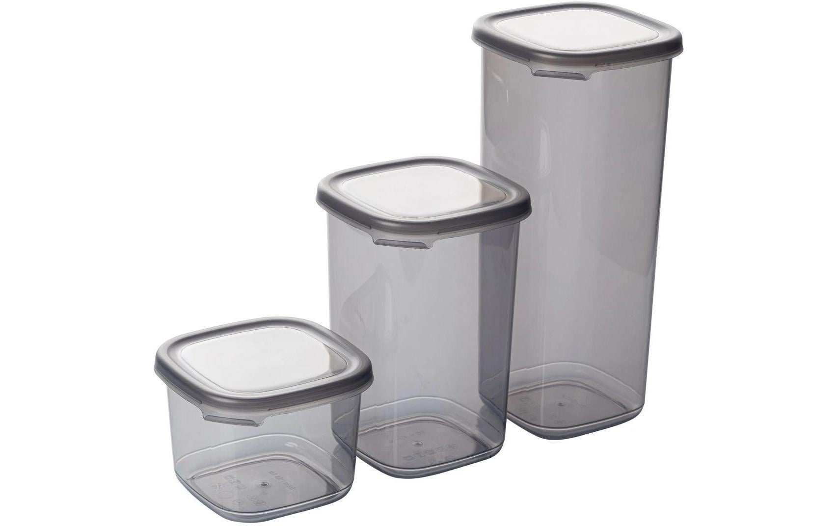 Hermia Vorratsdosen-Set 6-teilig, 2×550 ml, 2×1,2 l, 2×1,8 l, Kunststoff, Anthrazit