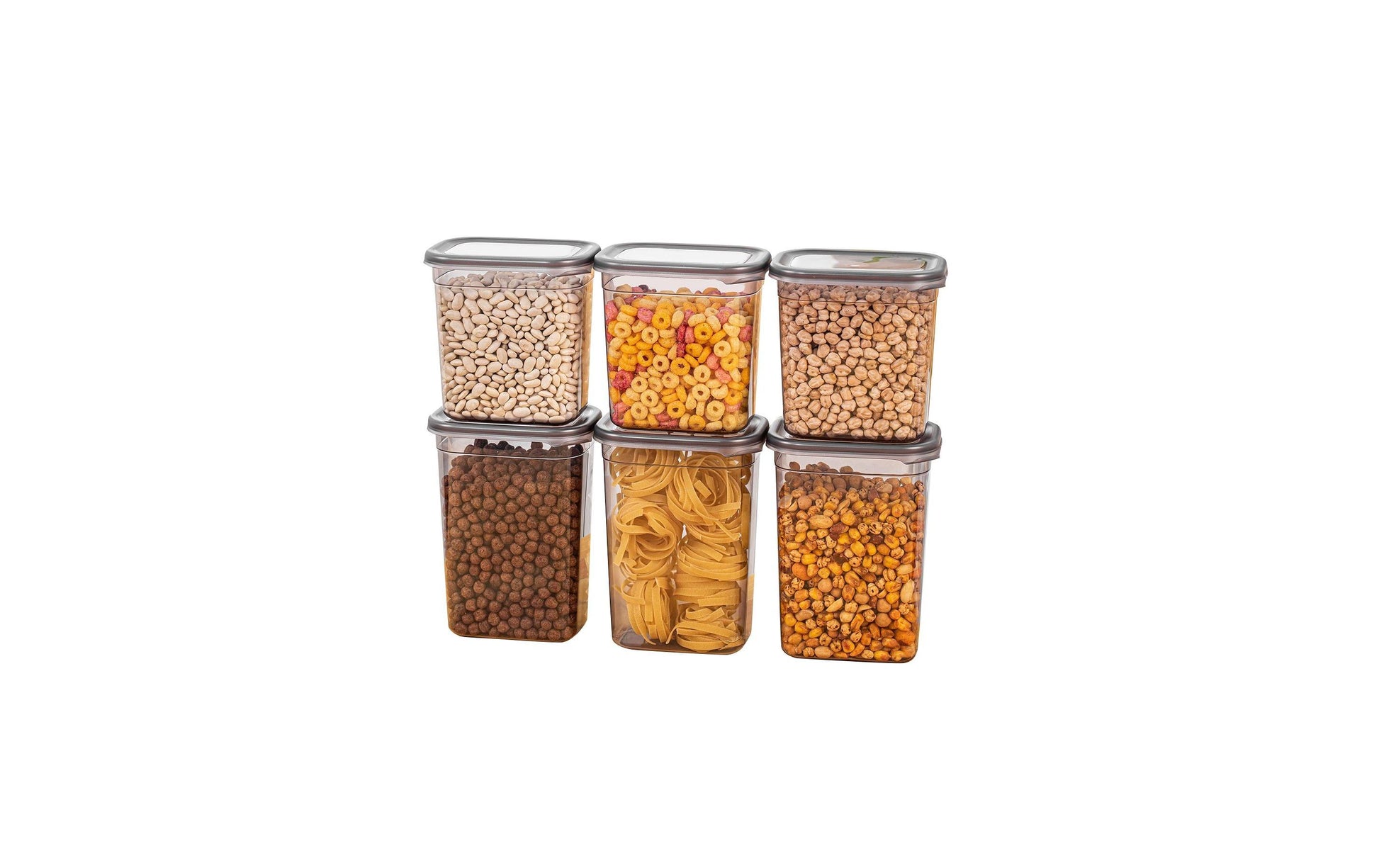 Hermia Vorratsdosen-Set 6-teilig, 3×1,15 l, 3×1,5 l, Kunststoff, Anthrazit