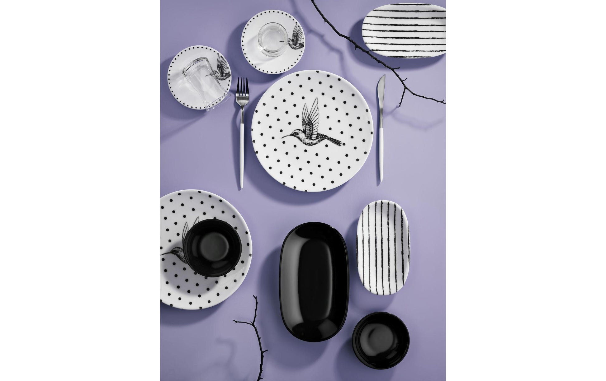 Hermia Frühstücks- & Dessertteller Set 19-teilig, Porzellan, Weiss