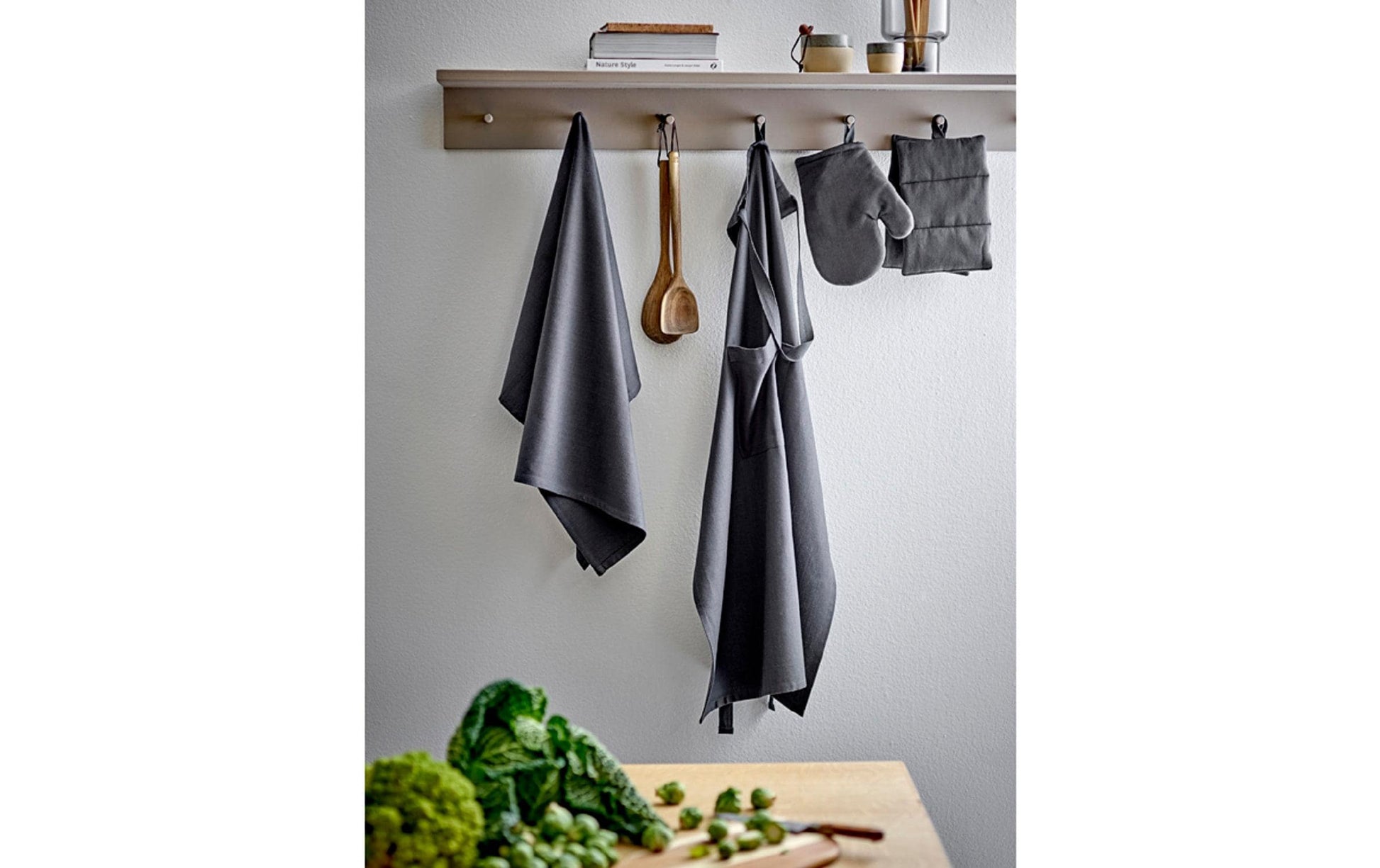 Södahl Harmony – Geschirrtuch 60 × 90 cm, Baumwolle (recycelt), Dunkelgrau