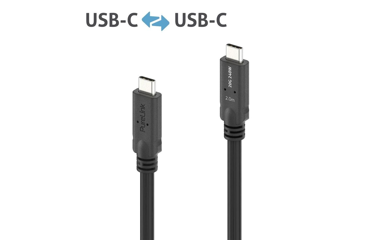 PureLink USB-Kabel, USB-C zu USB-C, 2 m, USB4, Lade-/Datenkabel