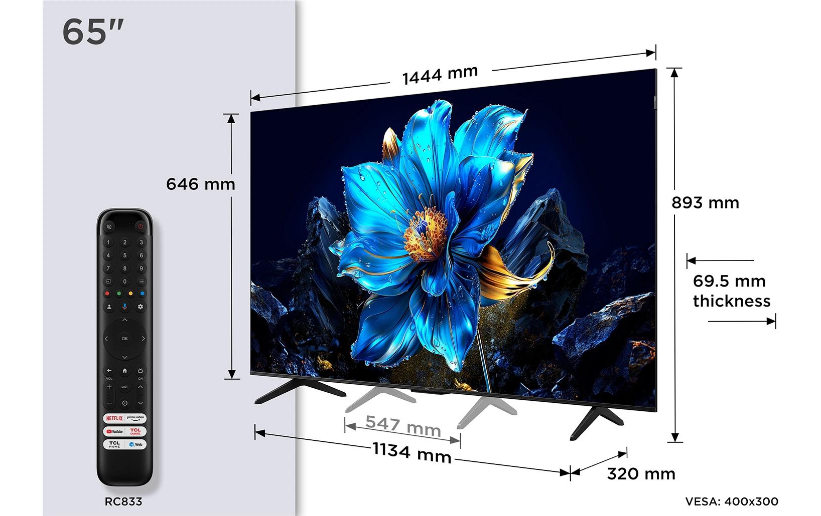 TCL P7K – 65" QLED UHD 4K, Google TV, Dolby Vision (2025)