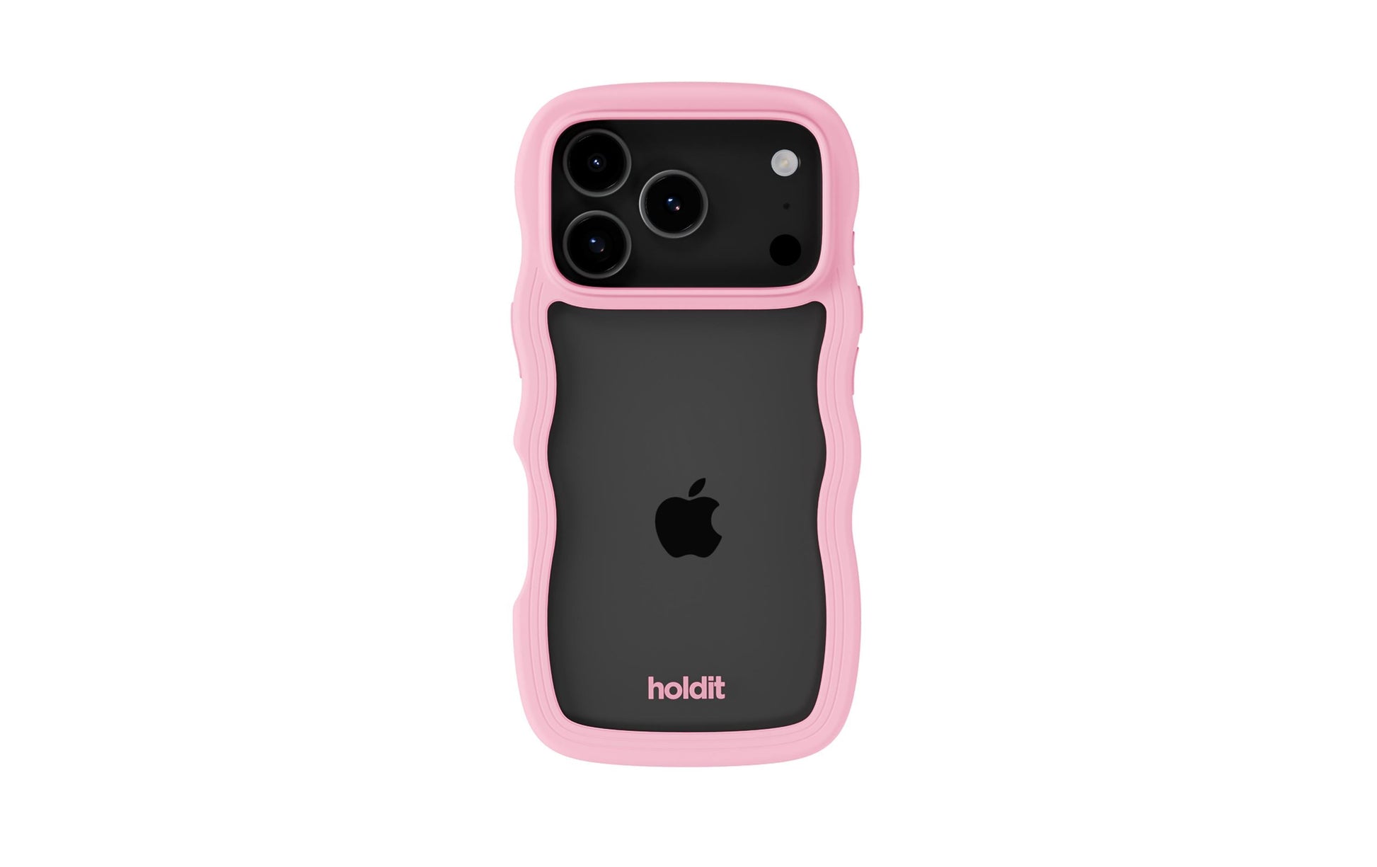 HoldIt Wavy Backcover – für Apple iPhone 17 Pro, TPU, Pink/Transparent