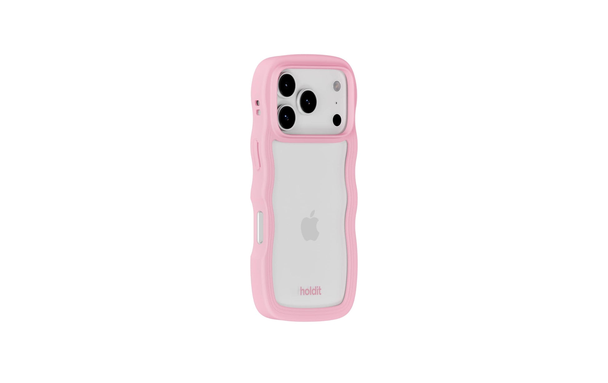 HoldIt Wavy Backcover – für Apple iPhone 17 Pro, TPU, Pink/Transparent