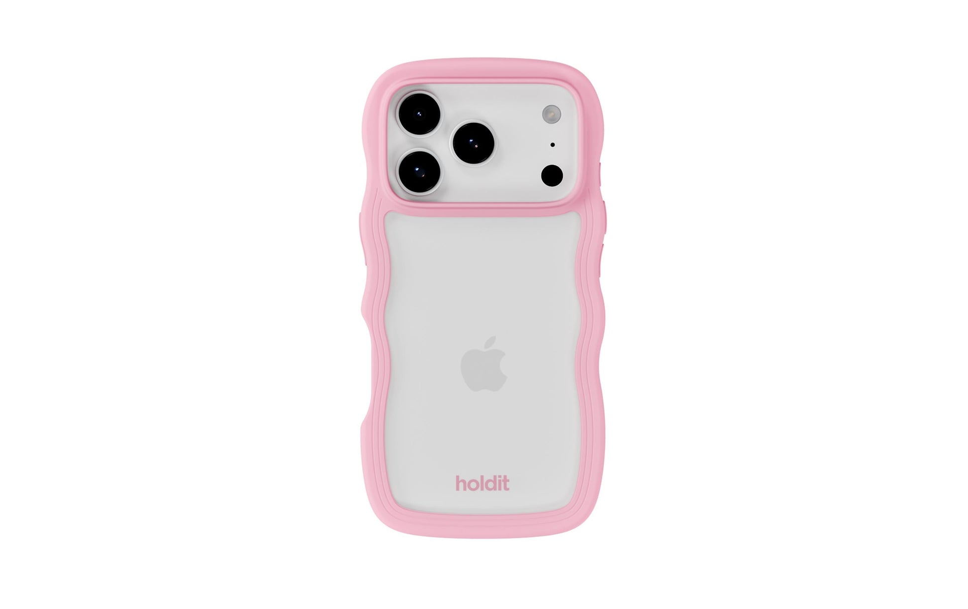 HoldIt Wavy Backcover – für Apple iPhone 17 Pro, TPU, Pink/Transparent
