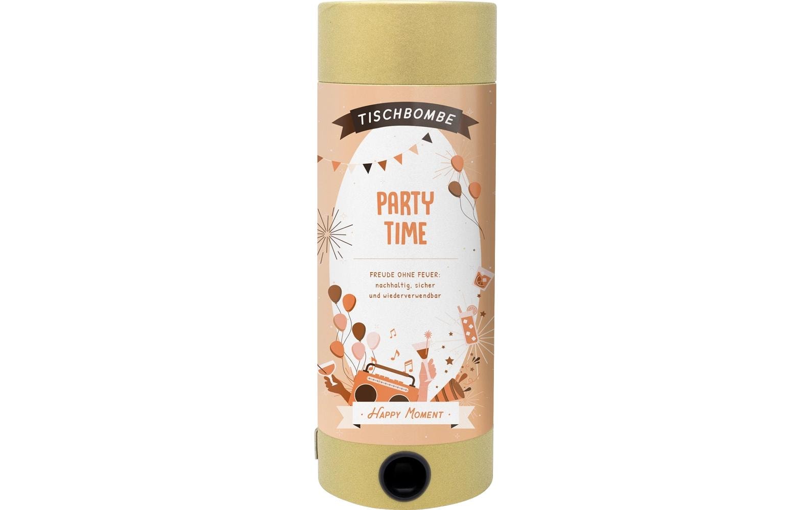 Artoz Tischbombe Party Time – gold/mehrfarbig – Ø 11 cm × 29,7 cm – 1 Stk