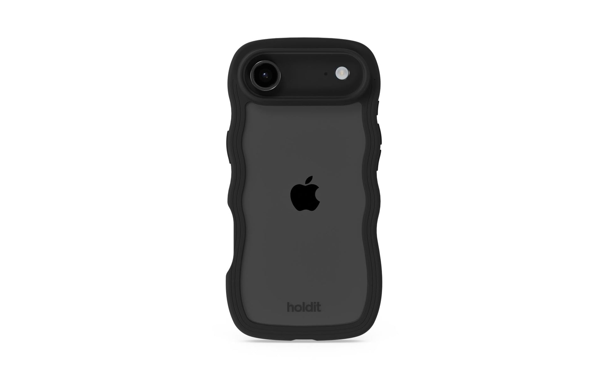 HoldIt Wavy Backcover – für Apple iPhone 13, PC+TPU+Silikon, Schwarz/Transparent