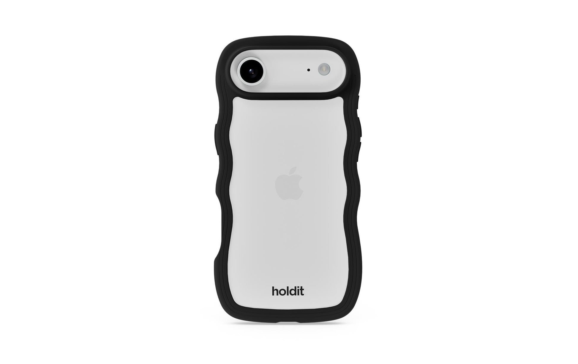 HoldIt Wavy Backcover – für Apple iPhone 13, PC+TPU+Silikon, Schwarz/Transparent