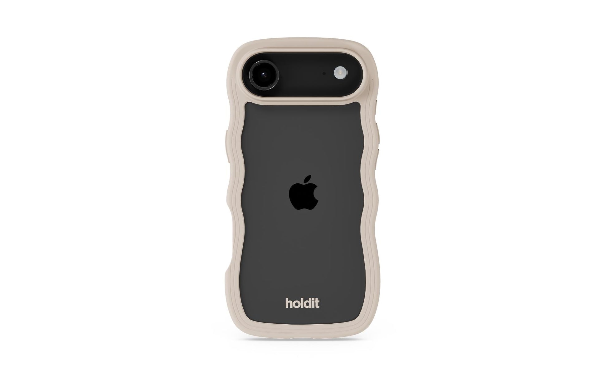 Holdit Wavy Case Backcover – für Apple iPhone 13, PC+TPU+Silikon, Beige/Transparent
