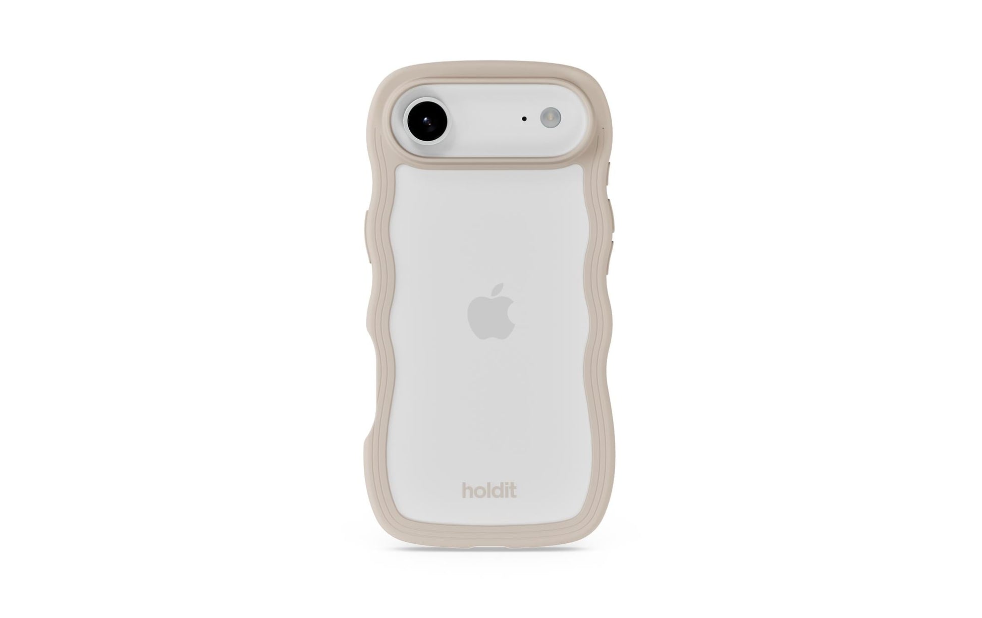 Holdit Wavy Case Backcover – für Apple iPhone 13, PC+TPU+Silikon, Beige/Transparent