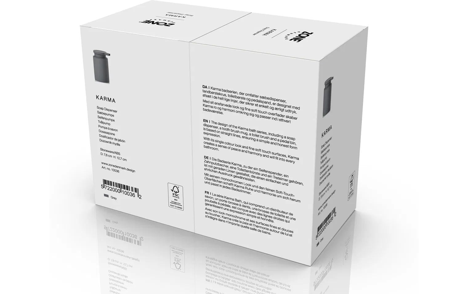 Zone Denmark Karma Seifenspender – ABS/Steingut, Grau, 250 ml