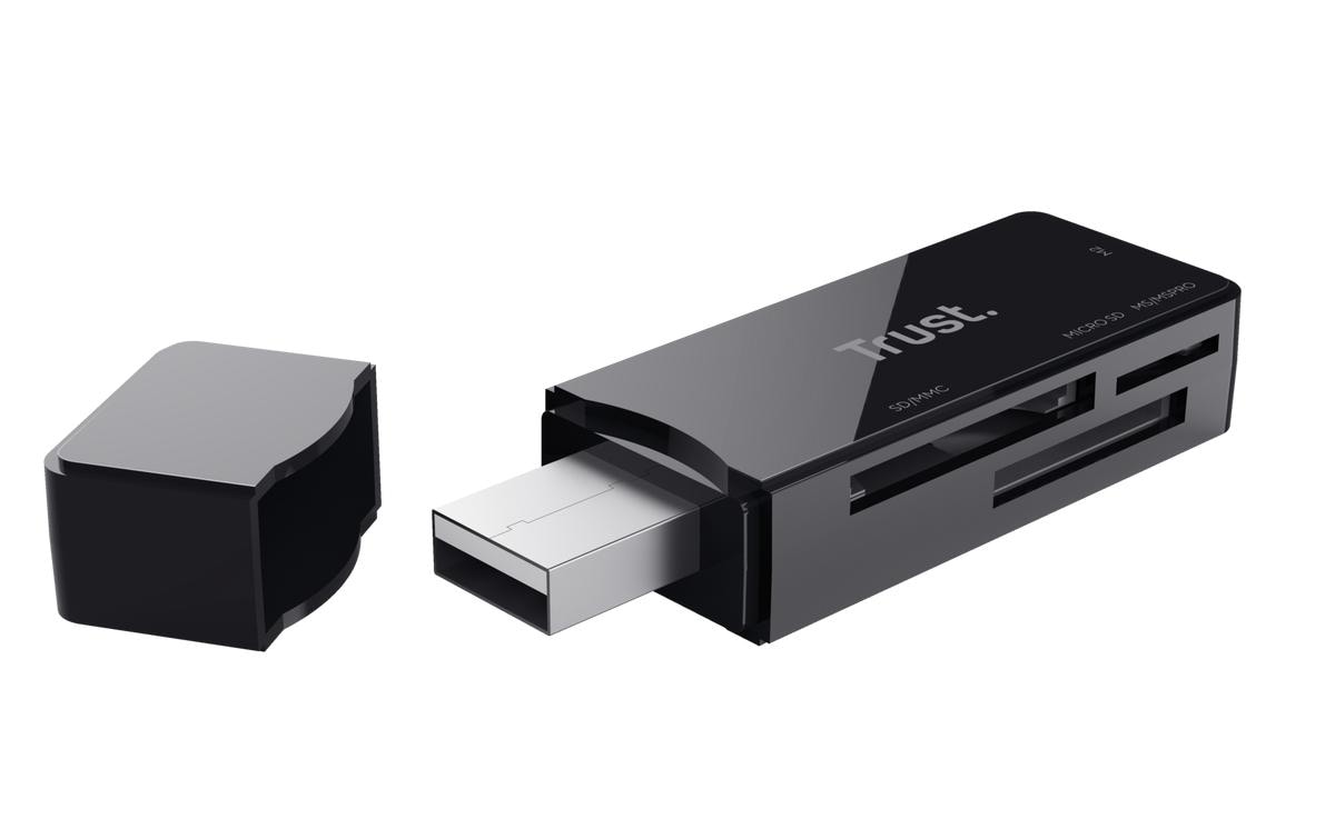 Trust Speichergerät – USB 3.2 Gen 1 Typ-A, Plug & Play, für microSD, SD, MS Micro (M2)
