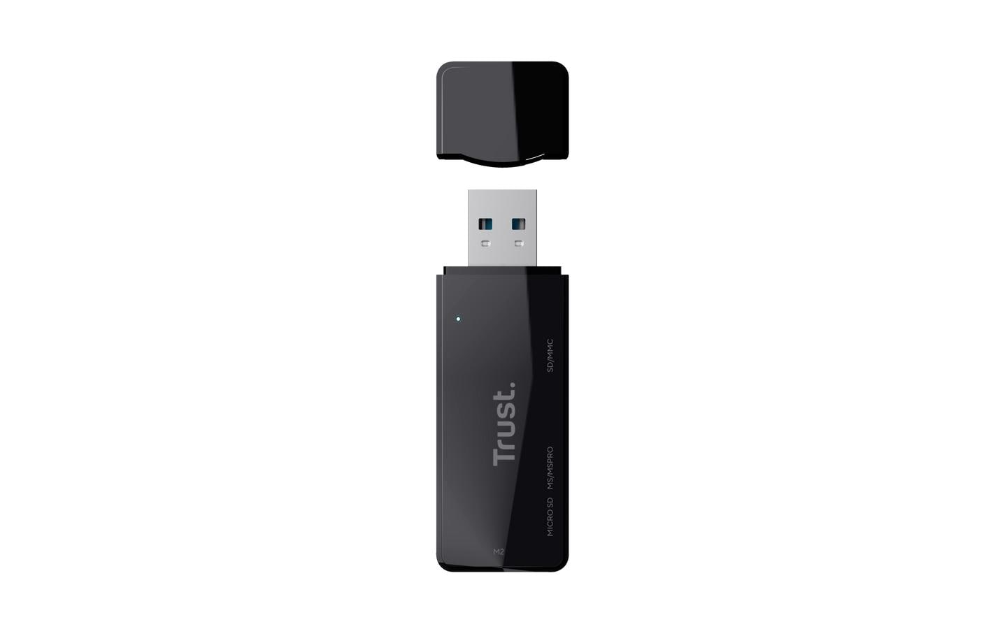 Trust Speichergerät – USB 3.2 Gen 1 Typ-A, Plug & Play, für microSD, SD, MS Micro (M2)