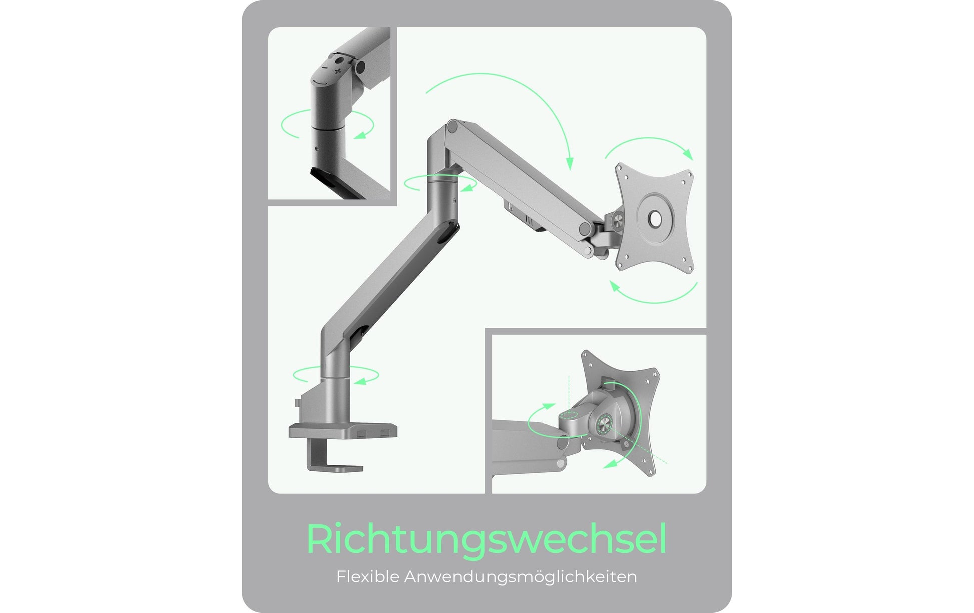 ICY BOX IB-MS523-T – Monitorarm Tischhalterung – Klemme/Durchführung – 1 Monitor – 17–32" – VESA 75×75/100×100