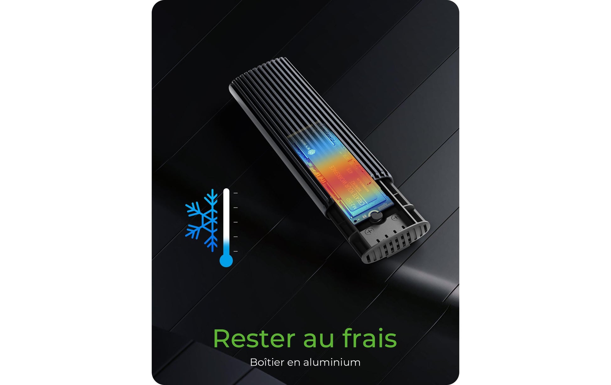 RaidSonic ICY BOX IB-1808MCT-CU31 – 1-Bay externes M.2-Gehäuse – für M.2 (Key M), SATA III